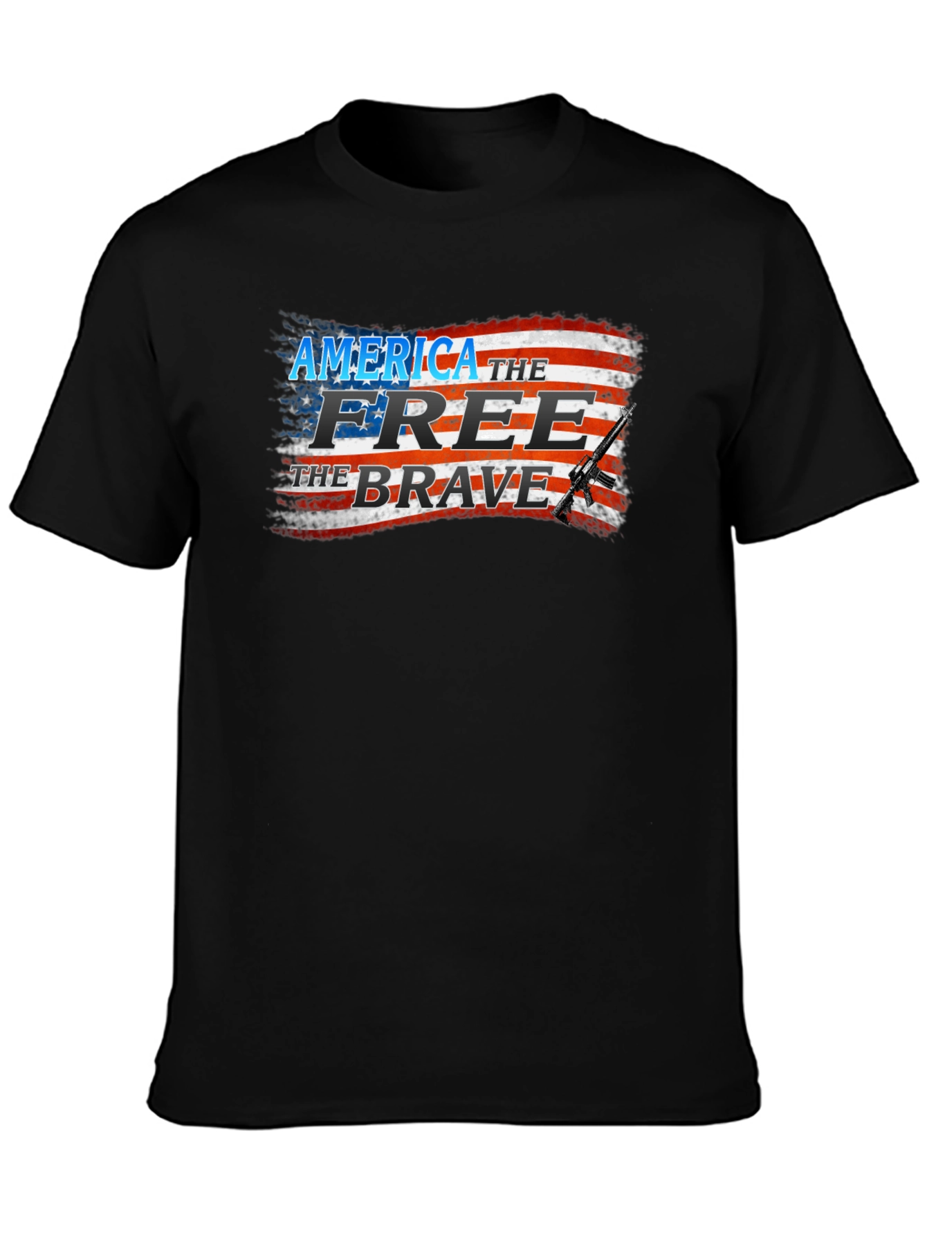 America the Free Patriotic Graphic T-Shirt