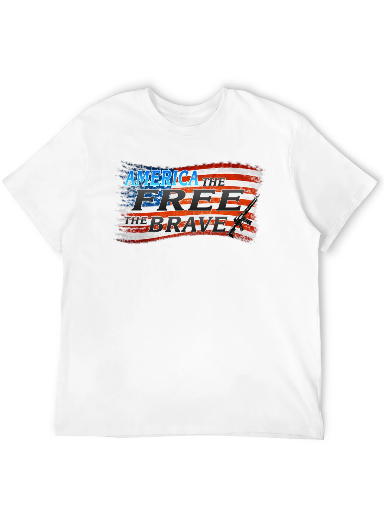America the Free Patriotic Graphic T-Shirt
