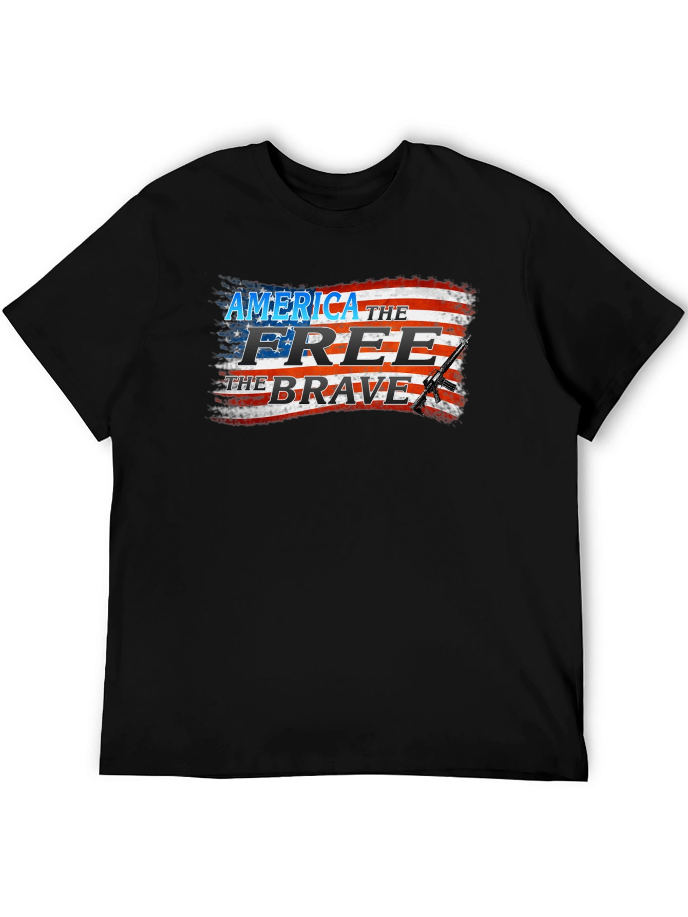 America the Free Patriotic Graphic T-Shirt