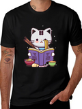 Ramen Cat Reading T-Shirt