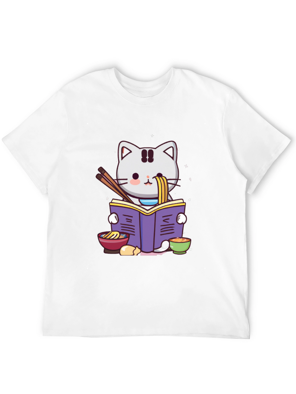Ramen Cat Reading T-Shirt