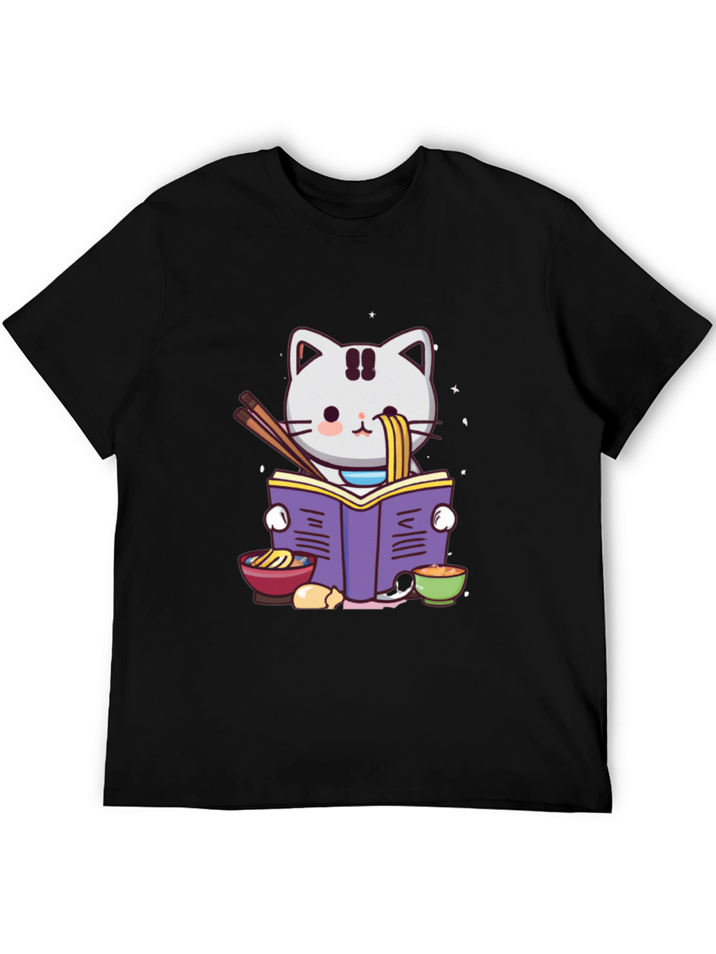 Ramen Cat Reading T-Shirt