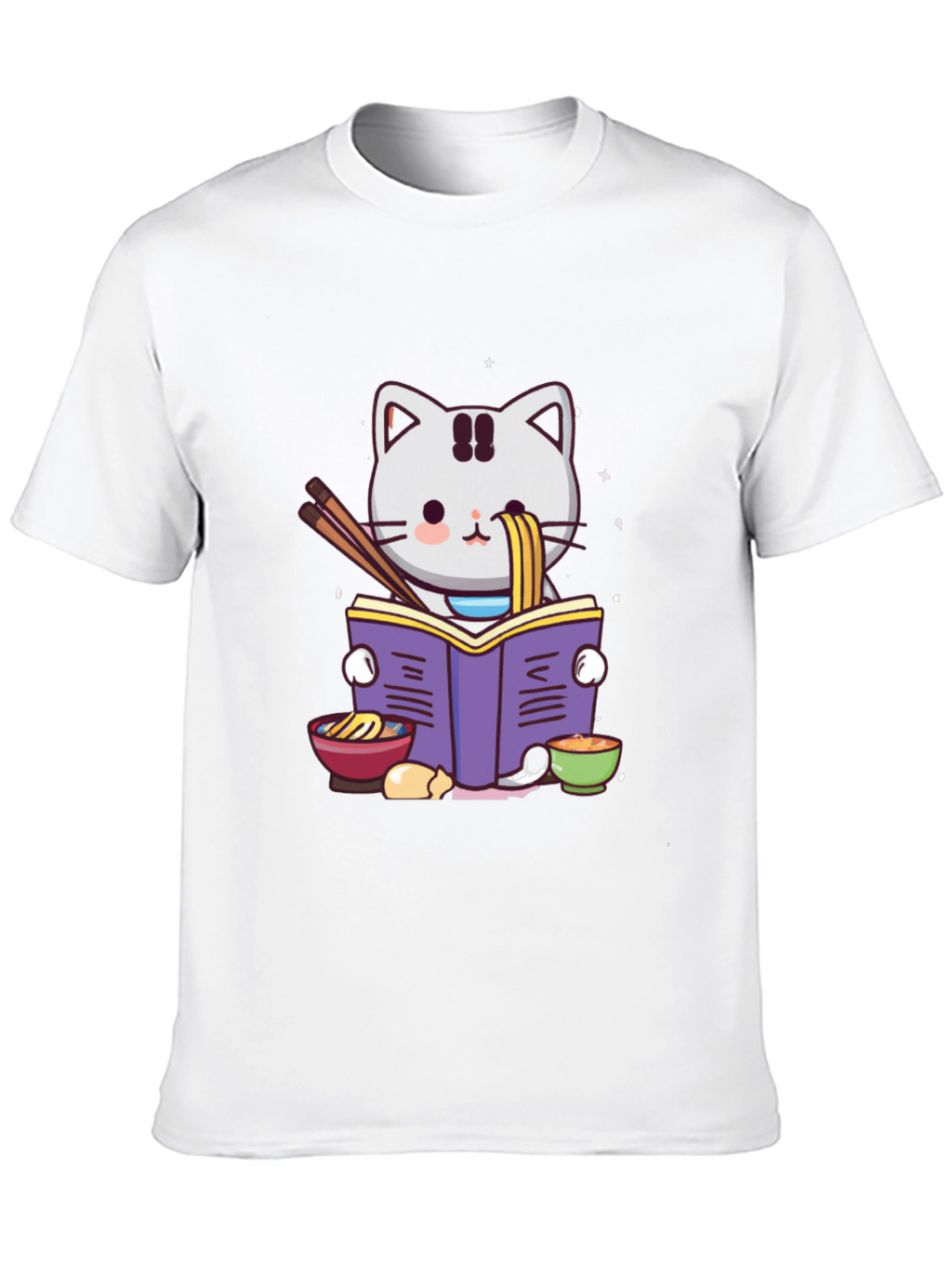Ramen Cat Reading T-Shirt