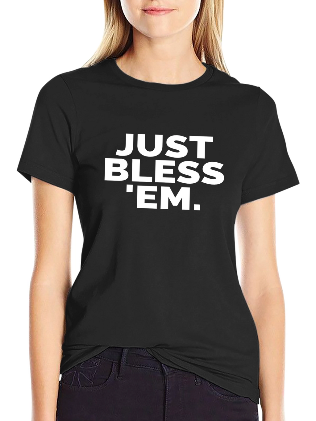 Just Bless Em Graphic Tee - Black