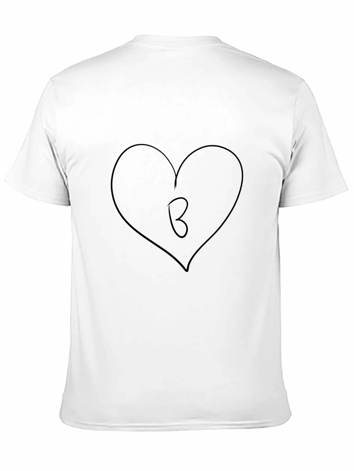 Heart Initial B Black T-Shirt