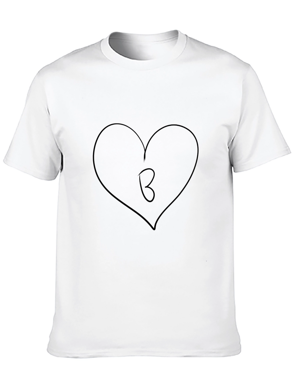 Heart Initial B Black T-Shirt