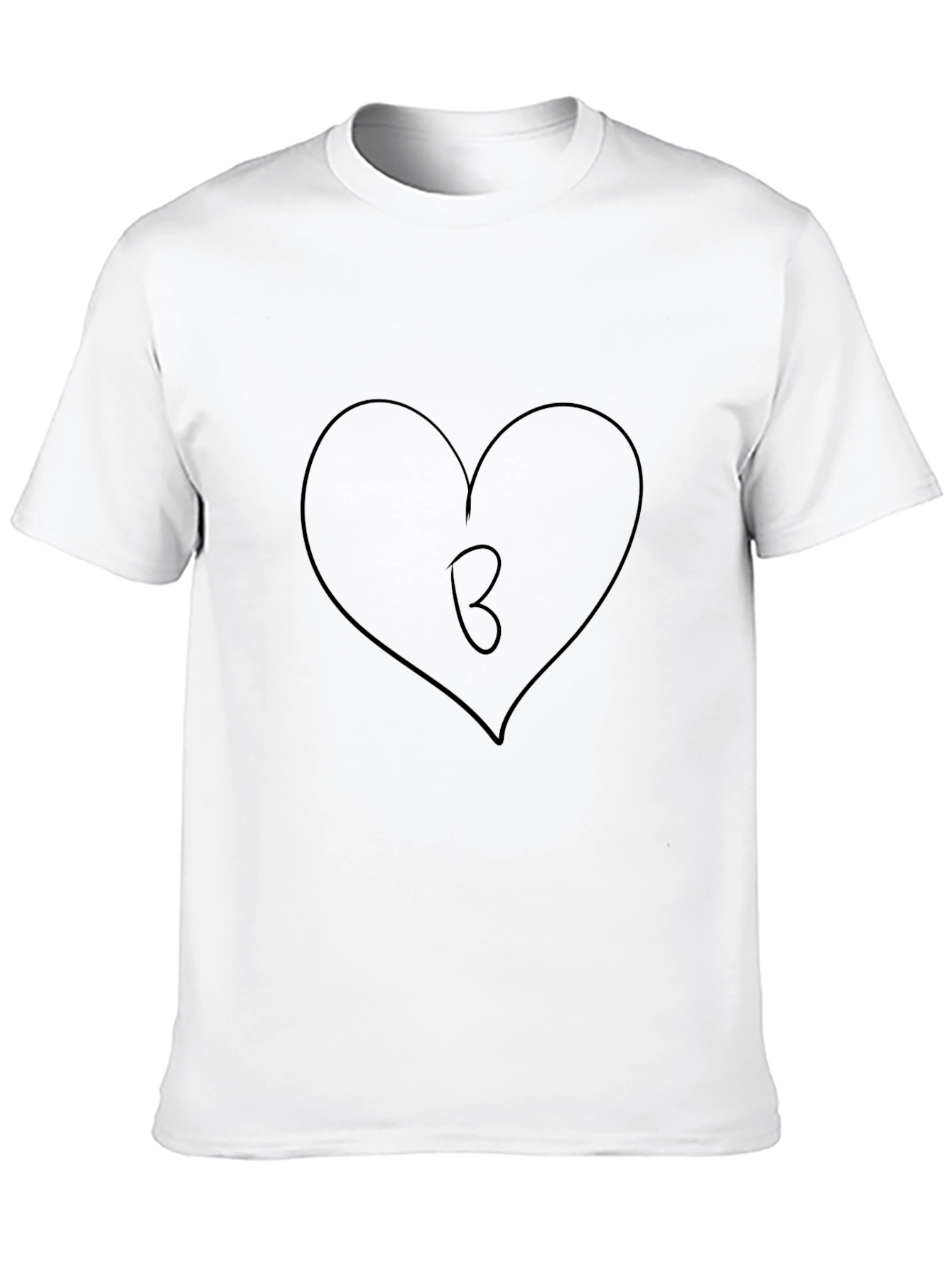 Heart Initial B Black T-Shirt