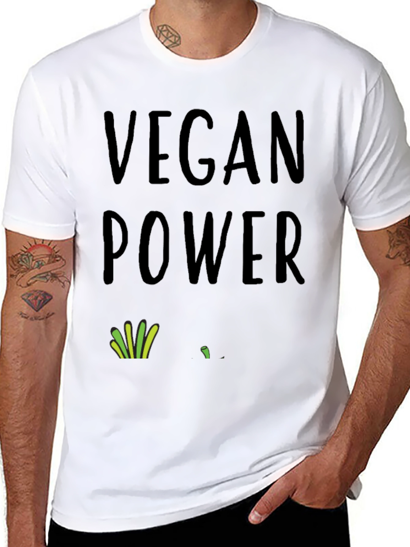 Vegan Power T-Shirt - Black Organic Cotton Tee