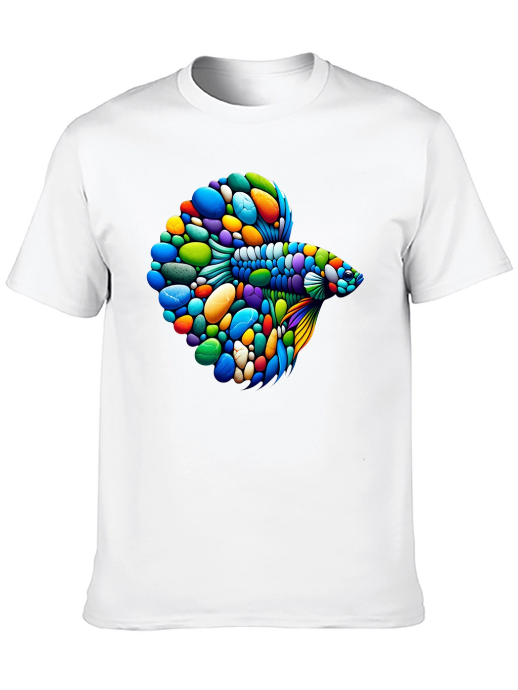 Vibrant Betta Fish Graphic Black T-Shirt