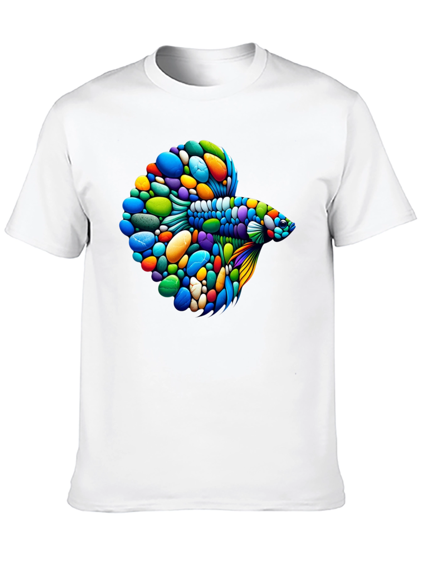 Vibrant Betta Fish Graphic Black T-Shirt