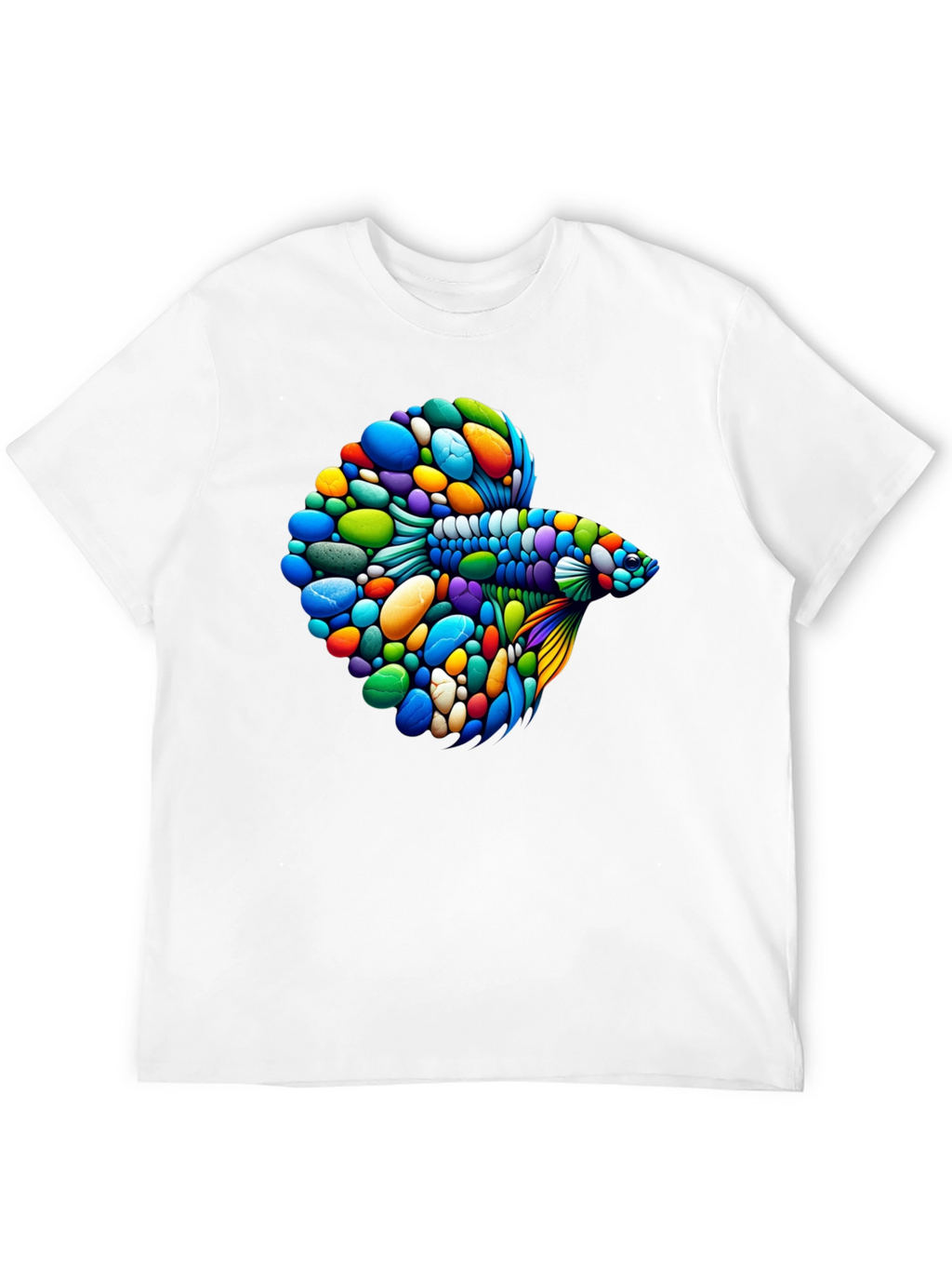 Vibrant Betta Fish Graphic Black T-Shirt
