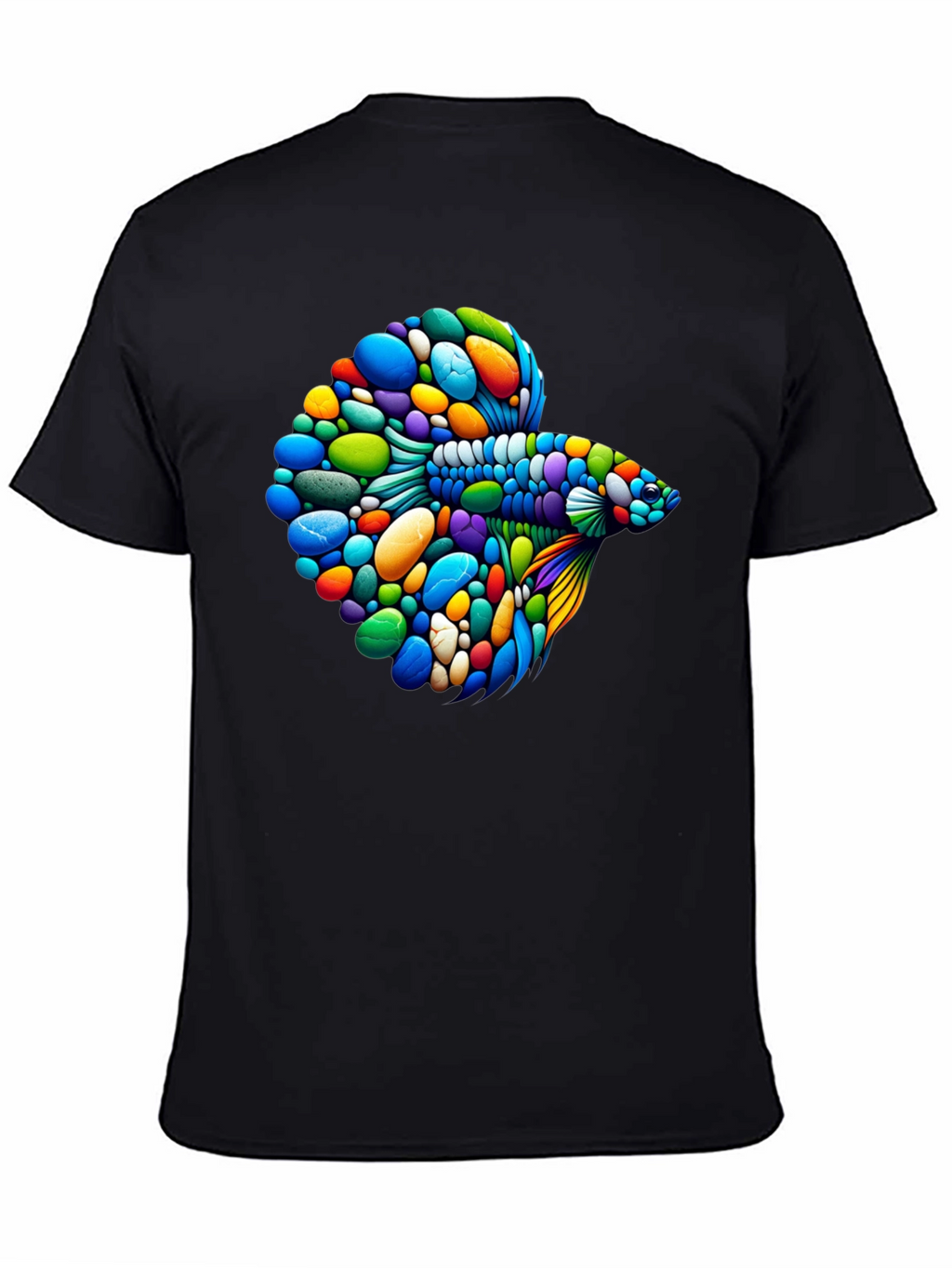 Vibrant Betta Fish Graphic Black T-Shirt