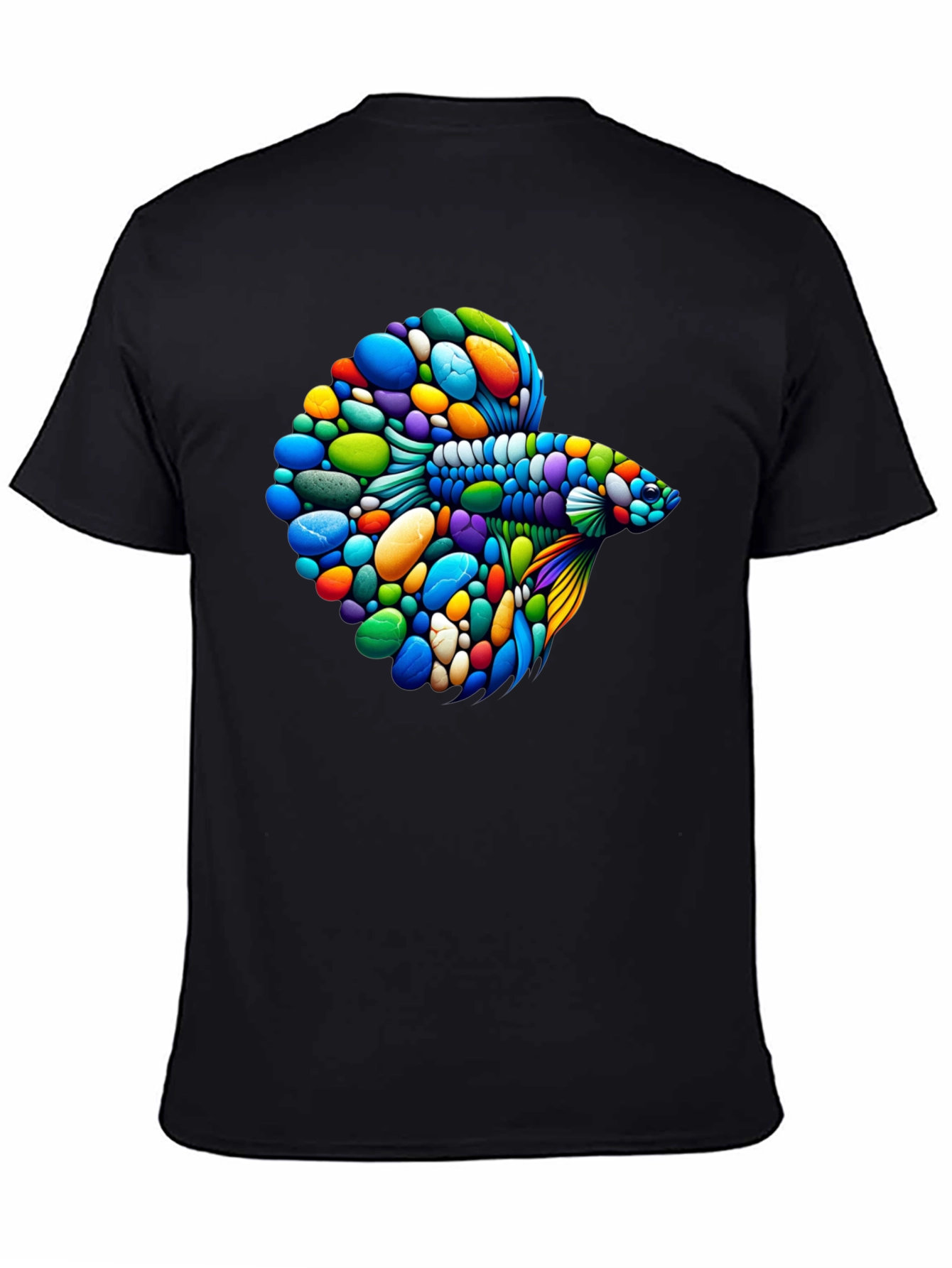 Vibrant Betta Fish Graphic Black T-Shirt