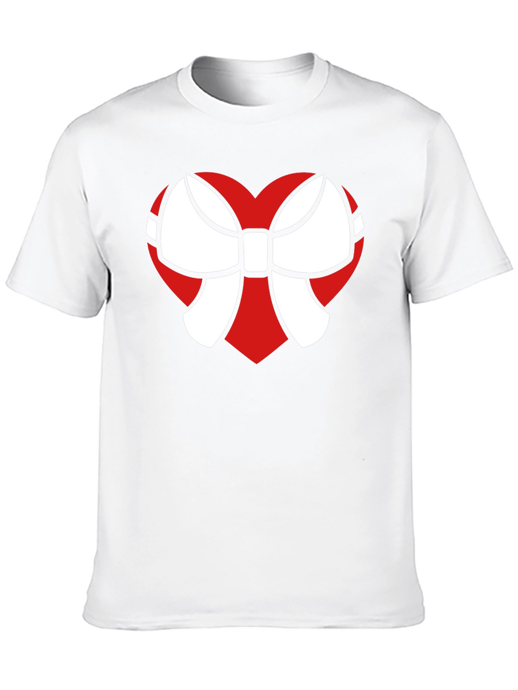 Heart Bow Graphic Tee - Stylish Black Cotton T-Shirt