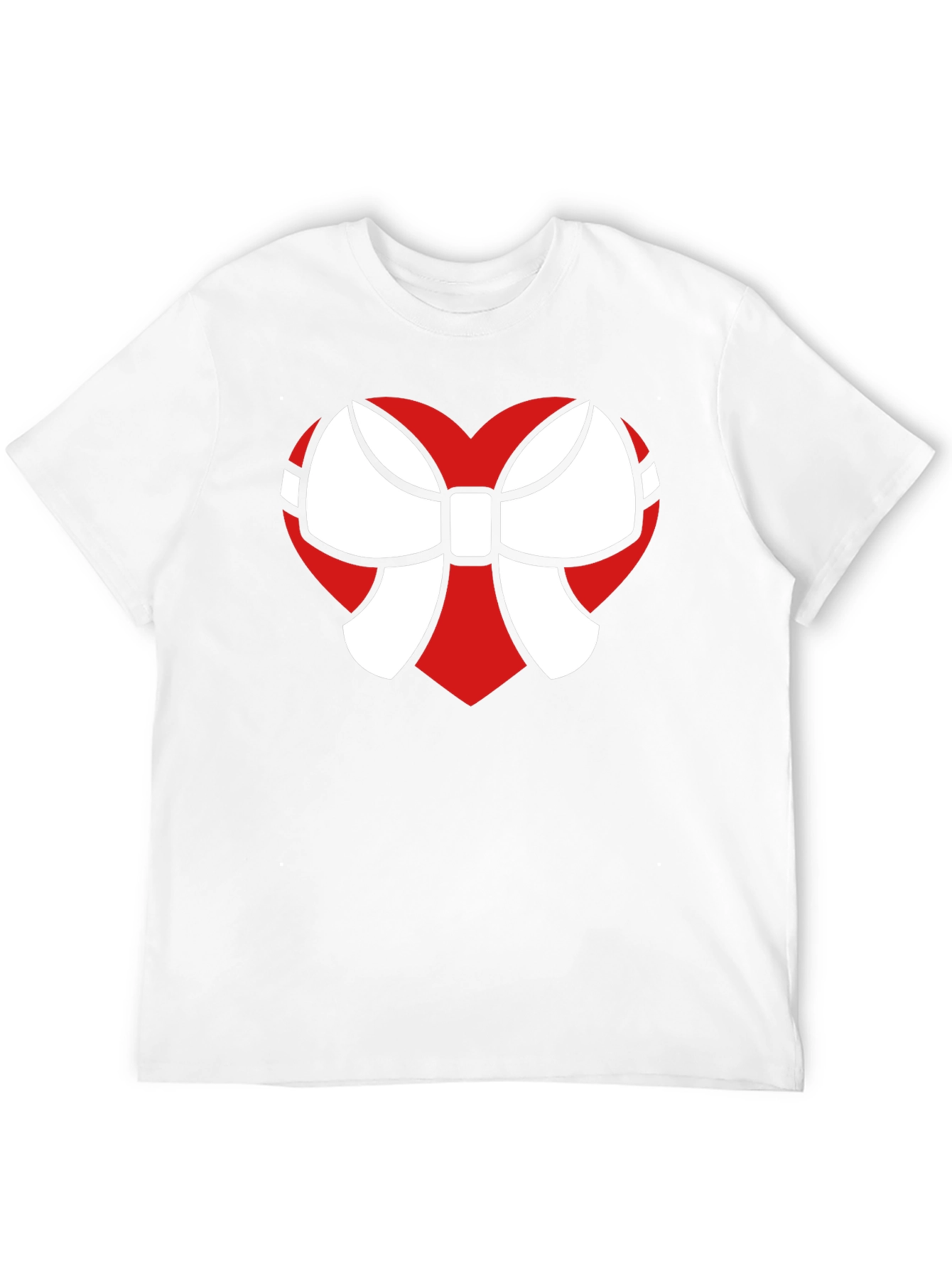 Heart Bow Graphic Tee - Stylish Black Cotton T-Shirt