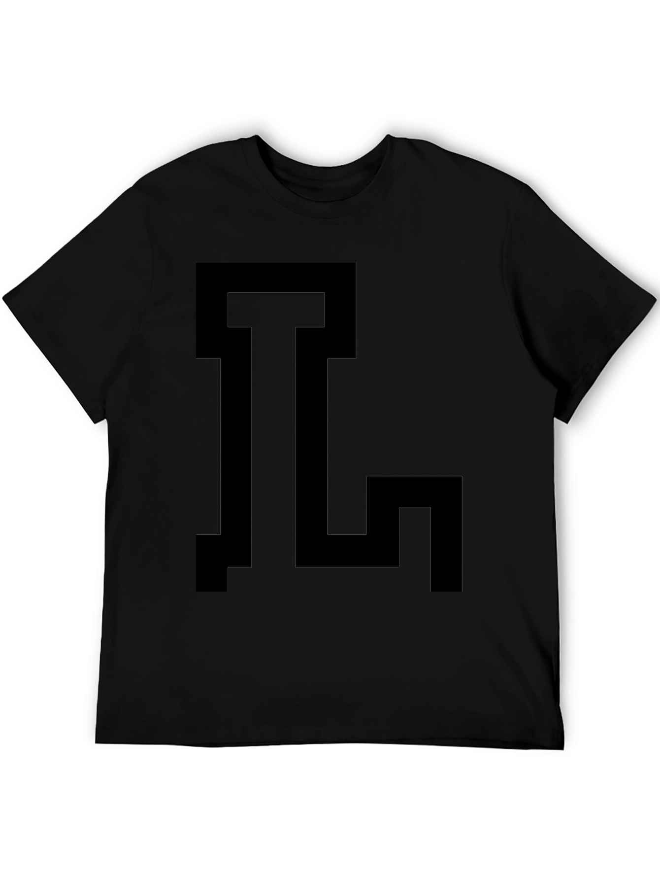 Geometric Initial T-Shirt - Bold Black Graphic Tee