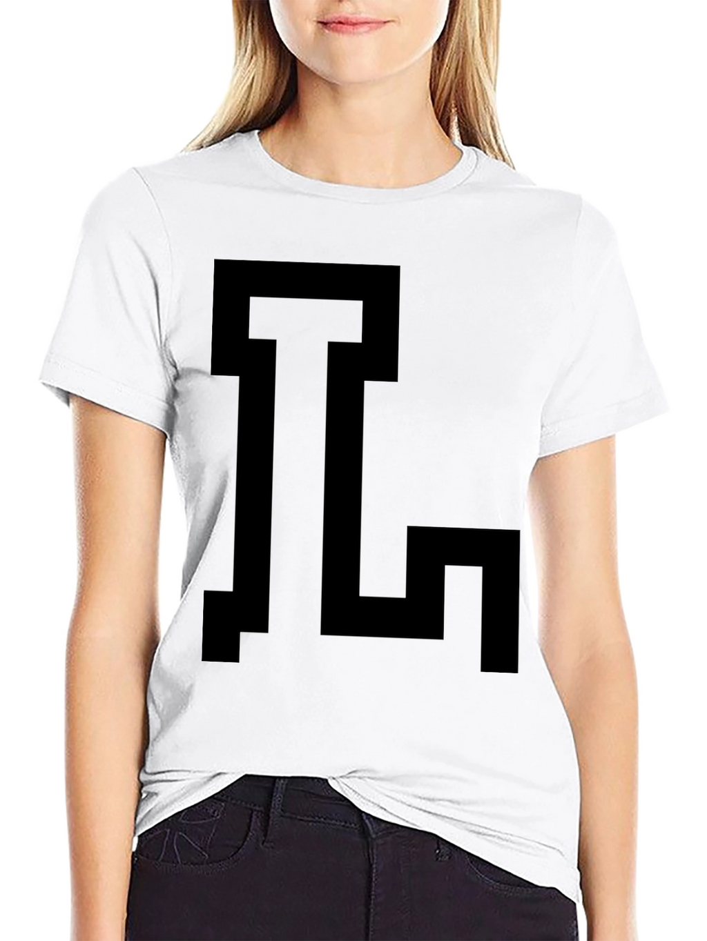 Geometric Initial T-Shirt - Bold Black Graphic Tee