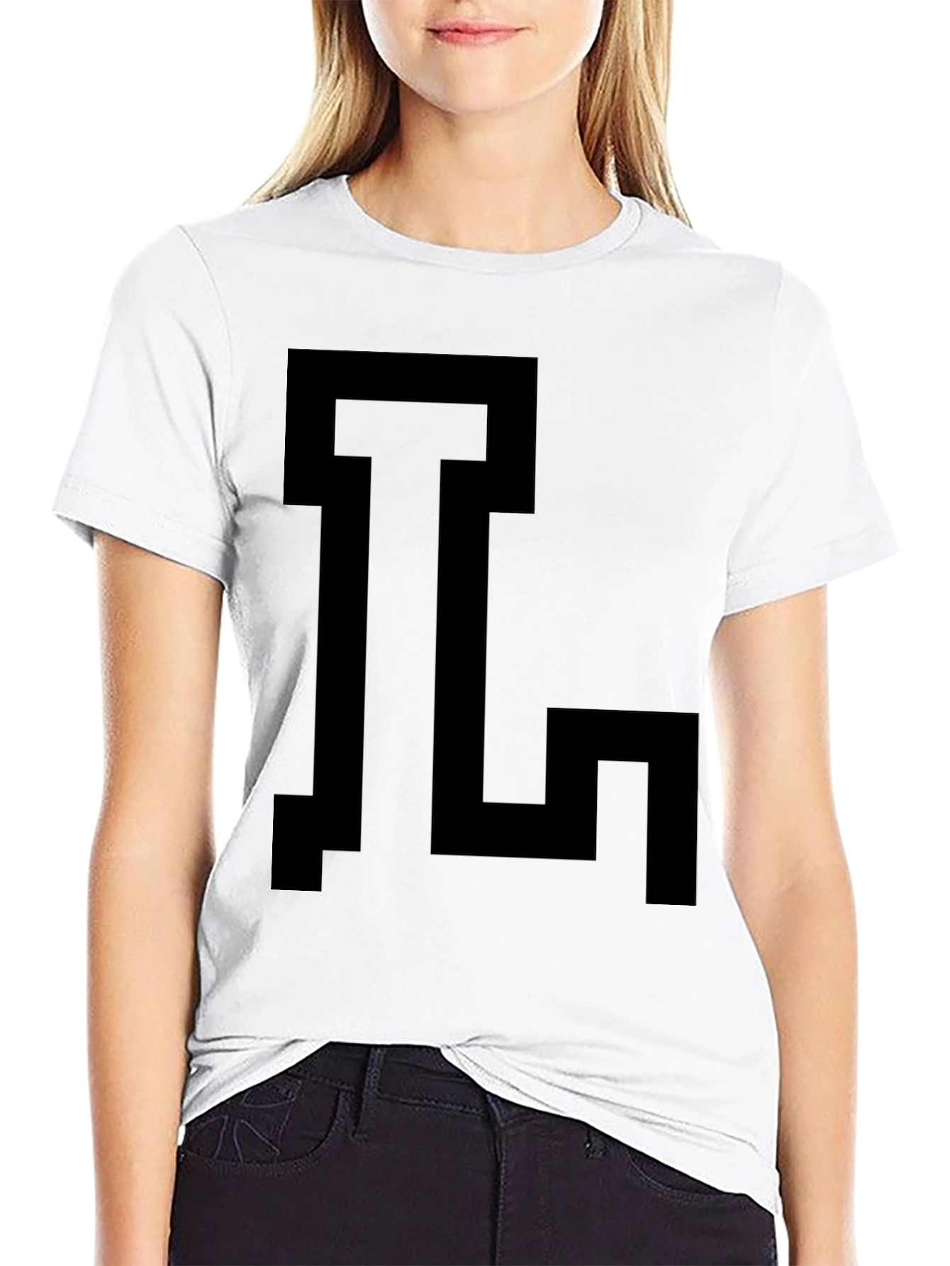 Geometric Initial T-Shirt - Bold Black Graphic Tee