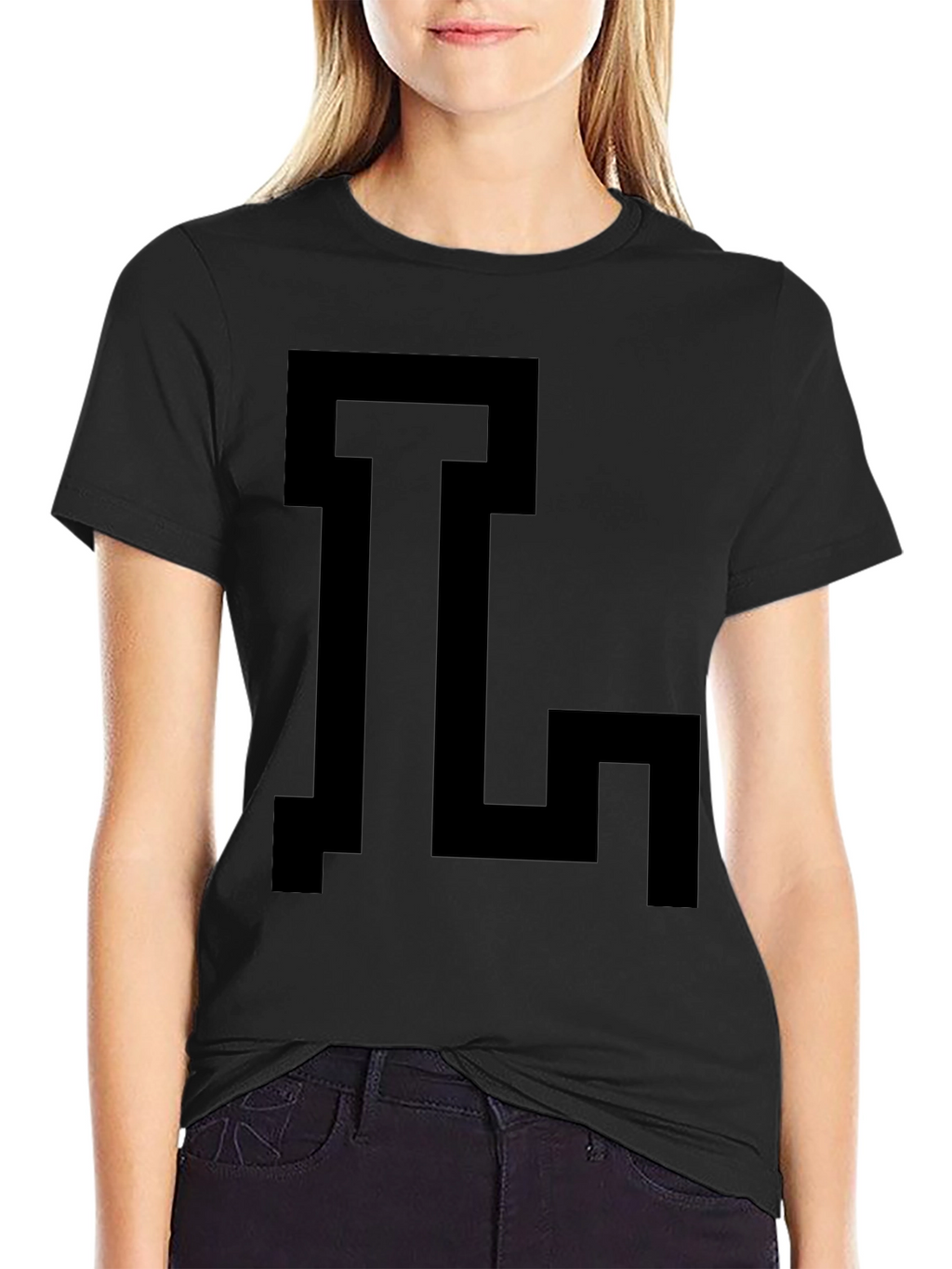 Geometric Initial T-Shirt - Bold Black Graphic Tee