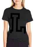 Geometric Initial T-Shirt - Bold Black Graphic Tee