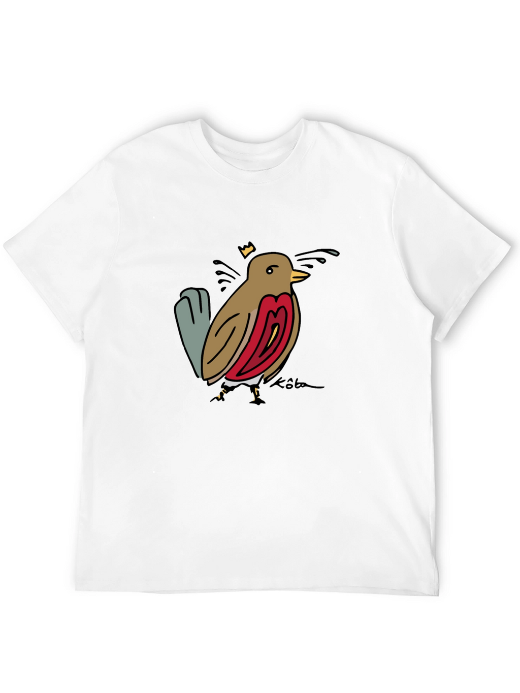 Bird Graphic Tee - Black Casual T-Shirt