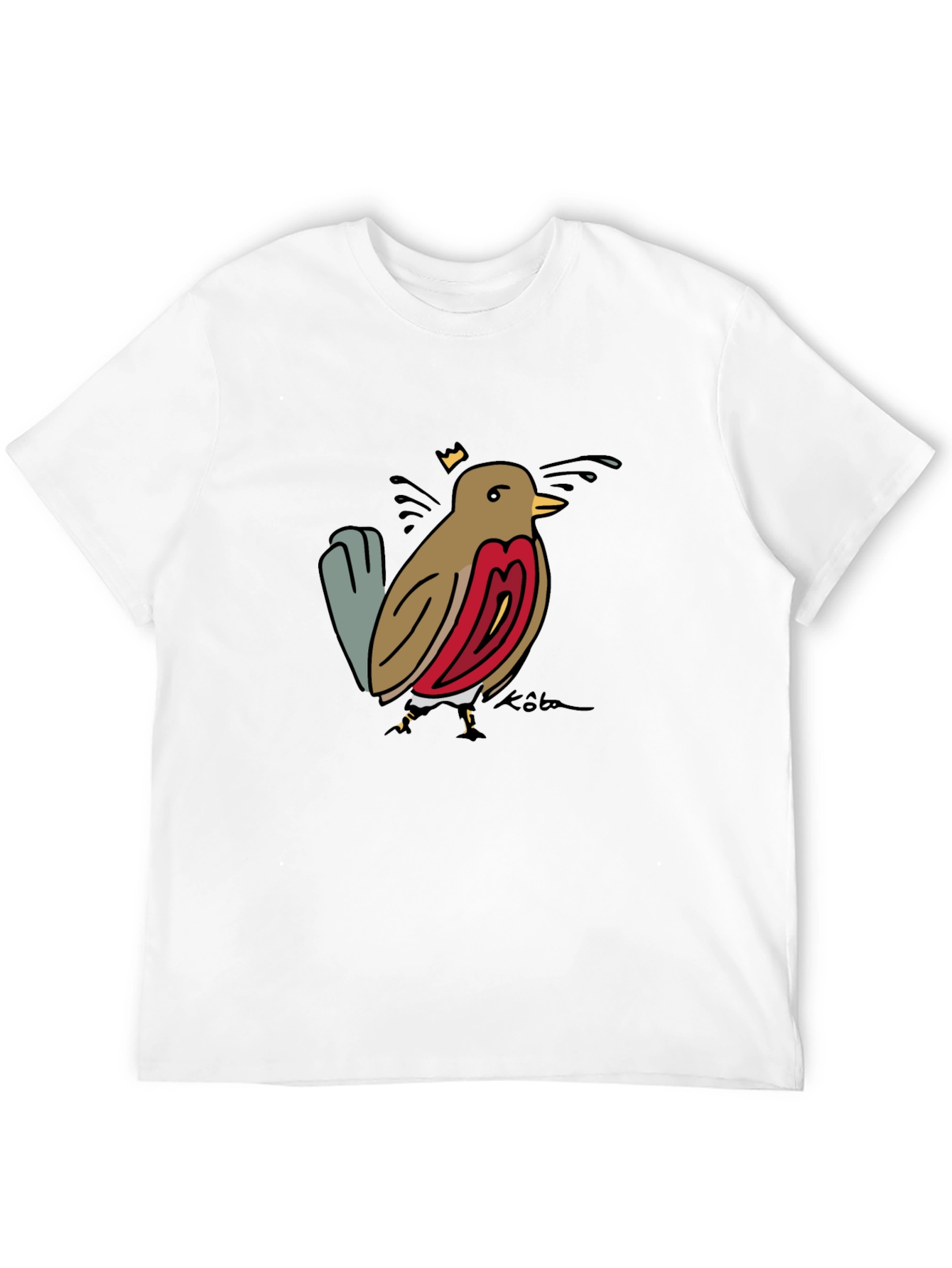 Bird Graphic Tee - Black Casual T-Shirt