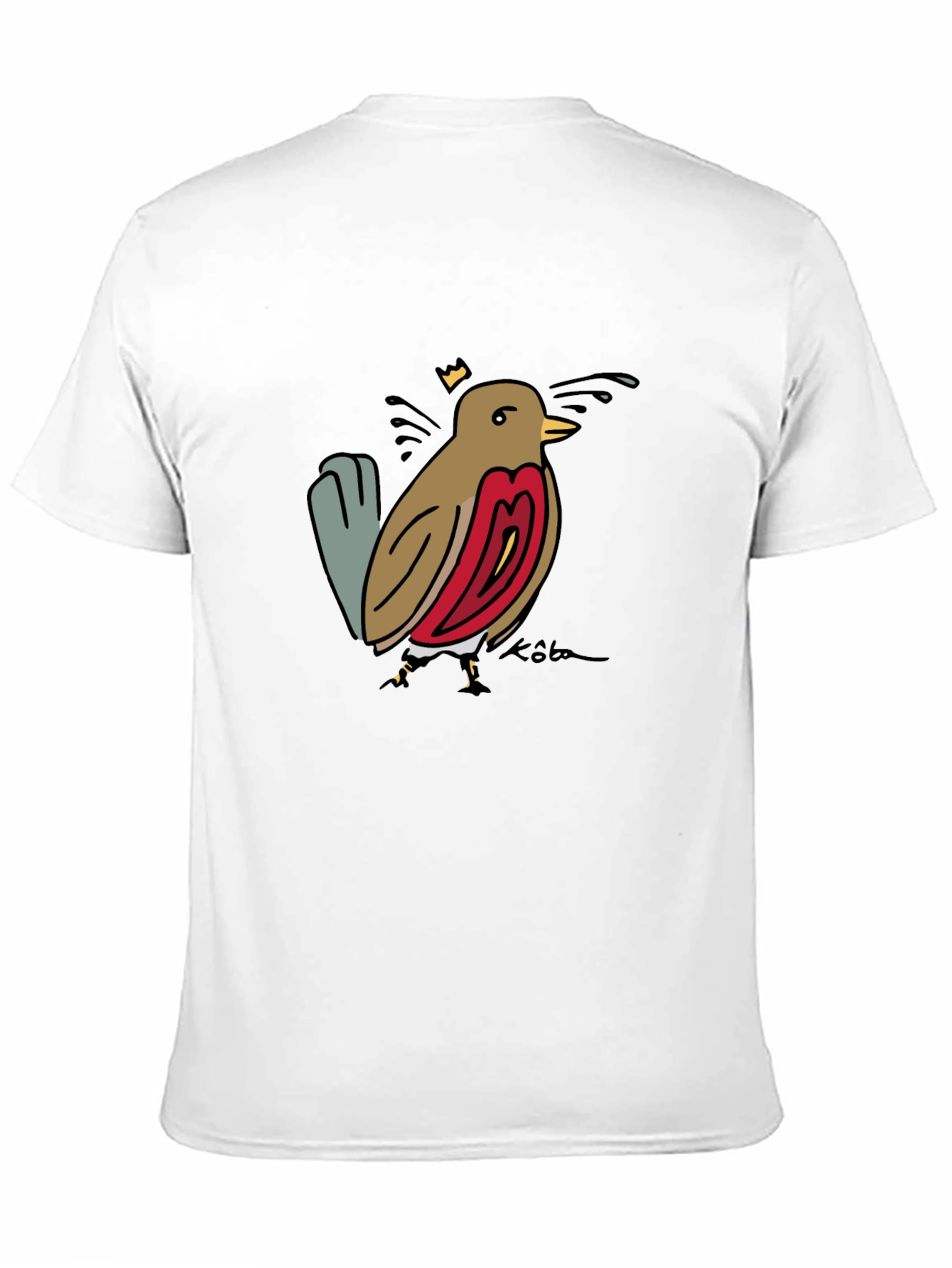 Bird Graphic Tee - Black Casual T-Shirt