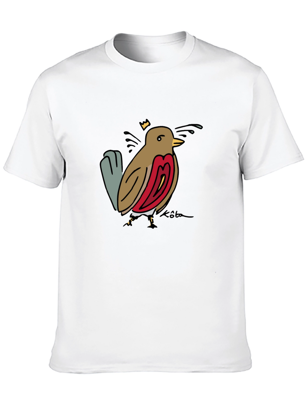 Bird Graphic Tee - Black Casual T-Shirt