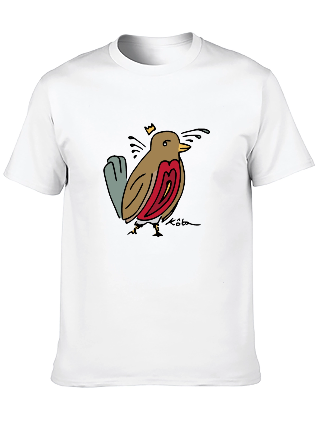 Bird Graphic Tee - Black Casual T-Shirt