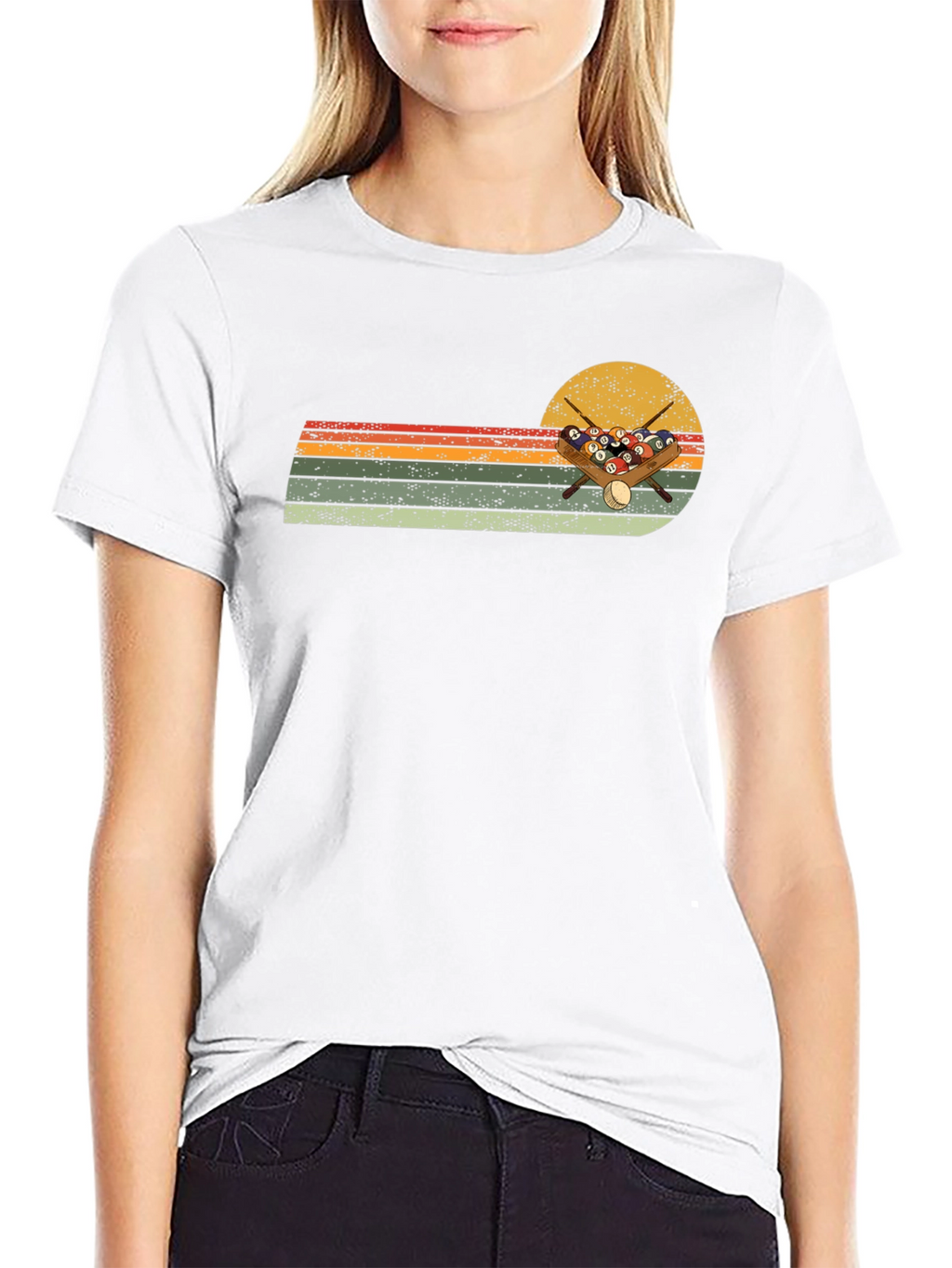 Retro Billiards Sunset Graphic Tee