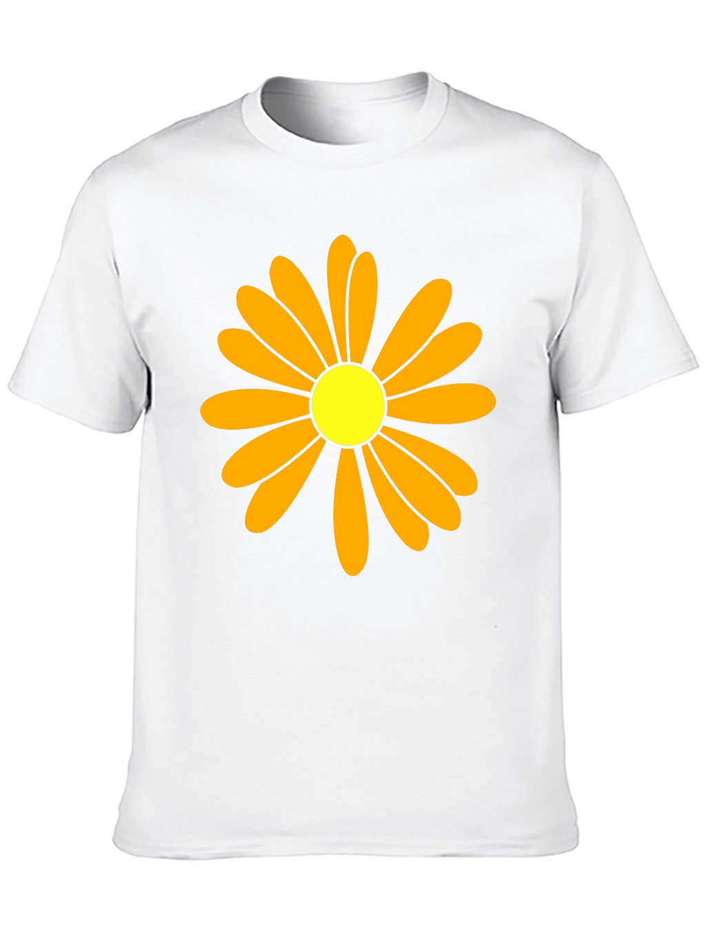 Daisy Flower Graphic Tee - Black Cotton T-Shirt