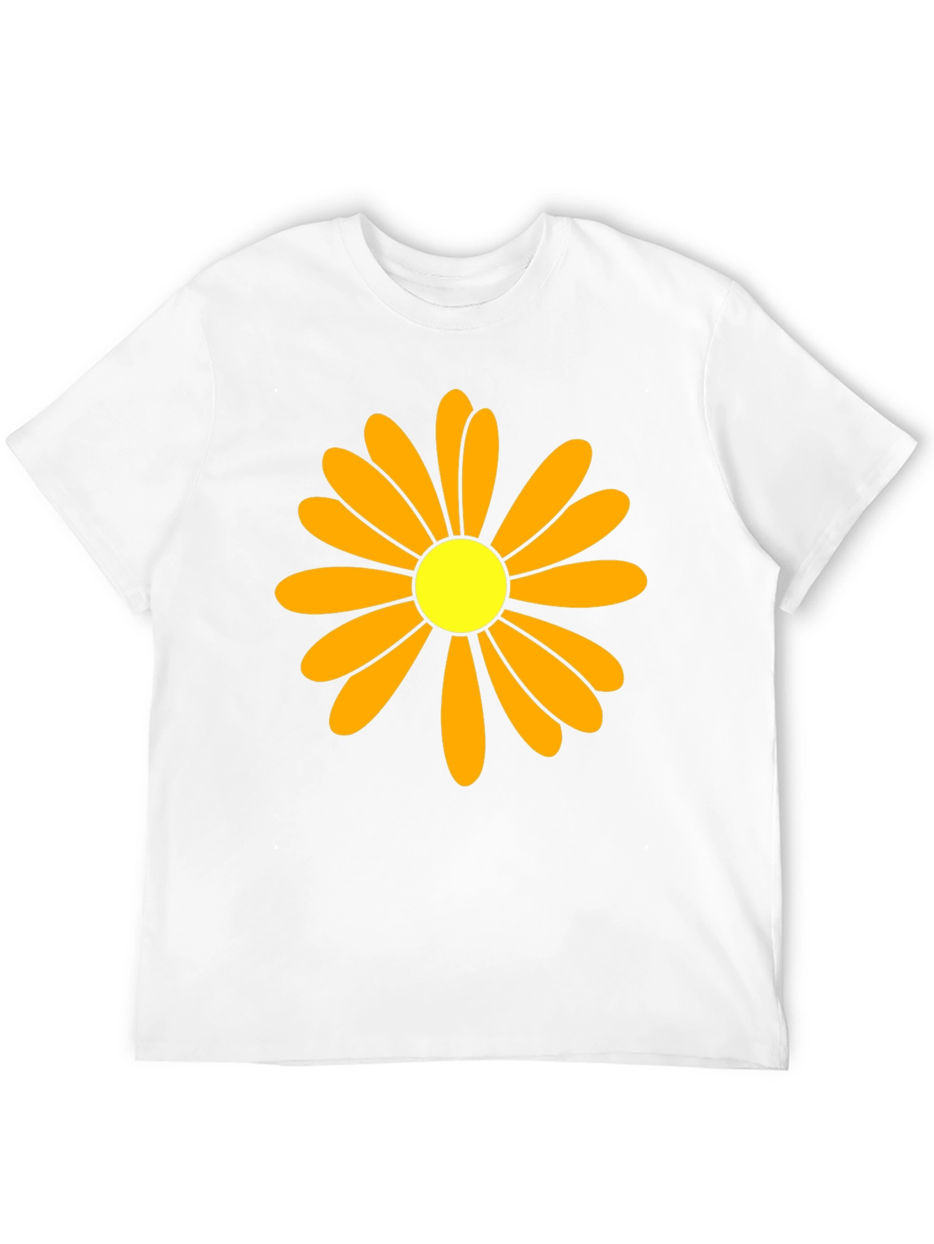 Daisy Flower Graphic Tee - Black Cotton T-Shirt