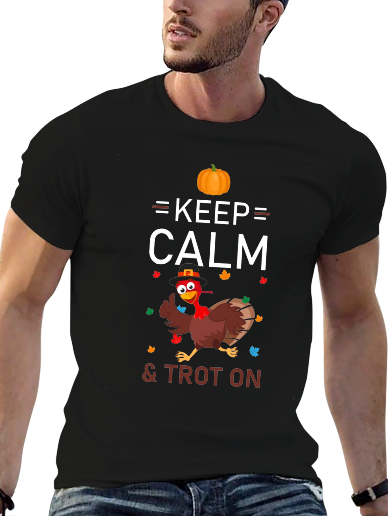 Keep Calm & Trot On Thanksgiving Turkey T-Shirt