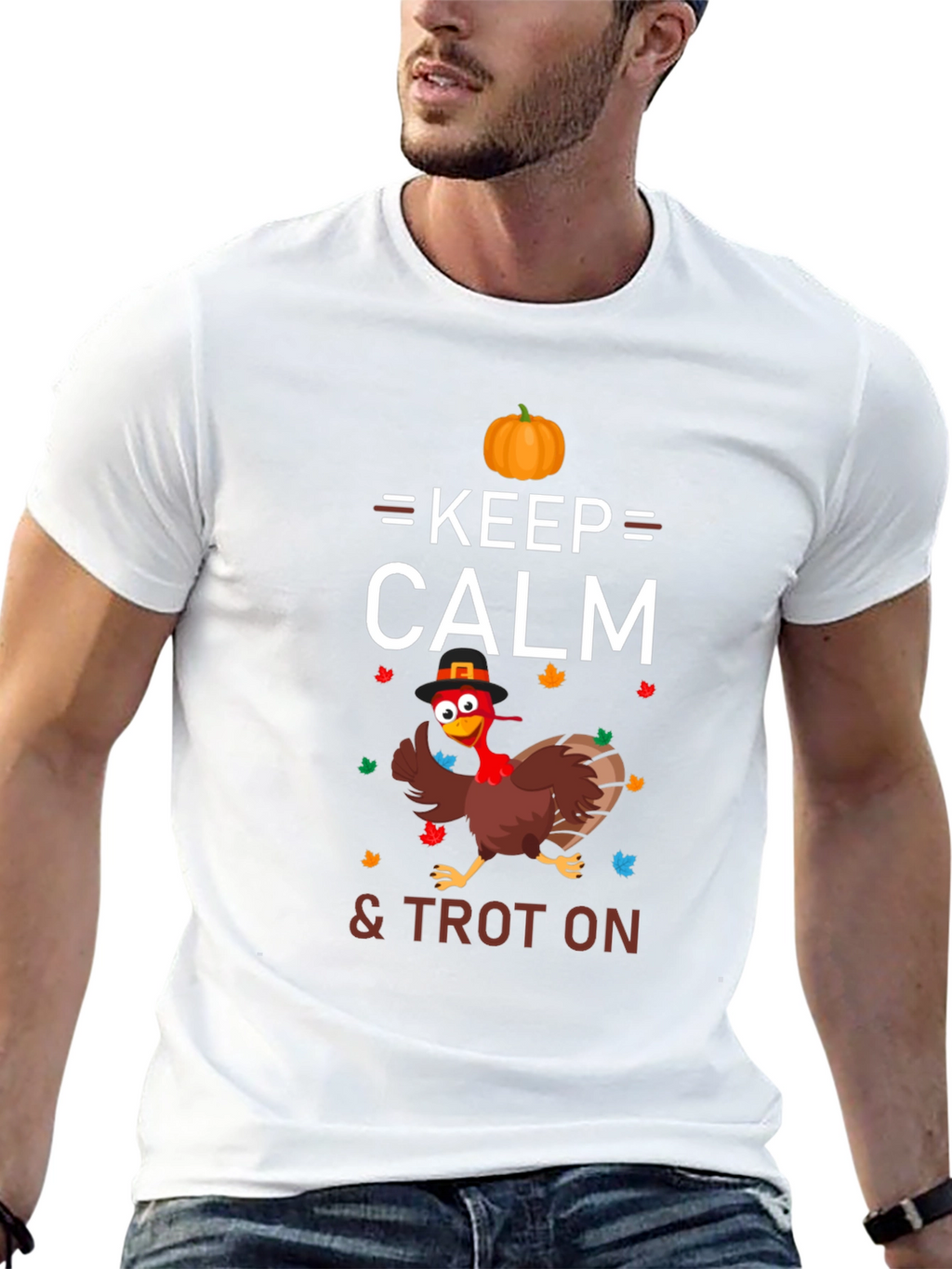 Keep Calm & Trot On Thanksgiving Turkey T-Shirt
