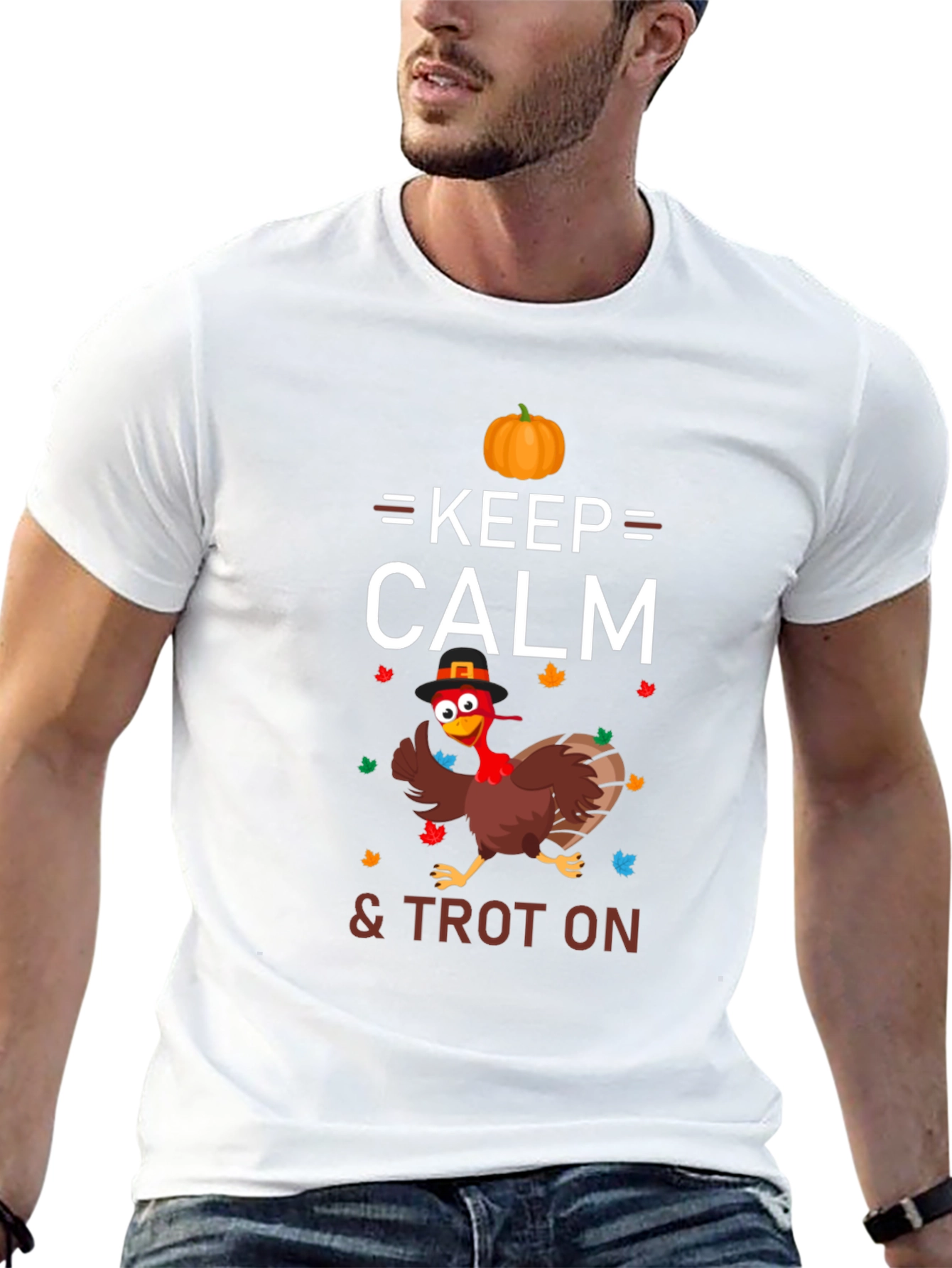 Keep Calm & Trot On Thanksgiving Turkey T-Shirt