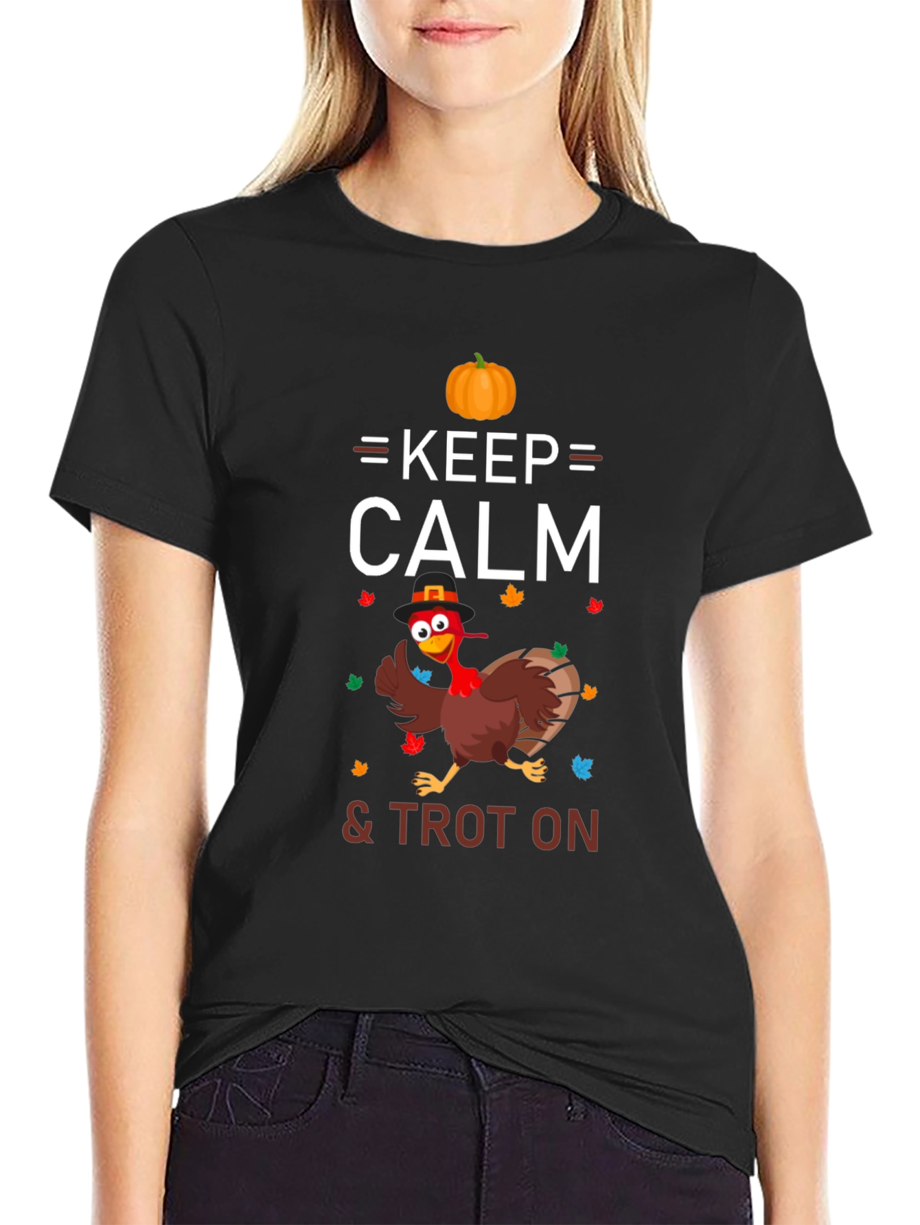 Keep Calm & Trot On Thanksgiving Turkey T-Shirt