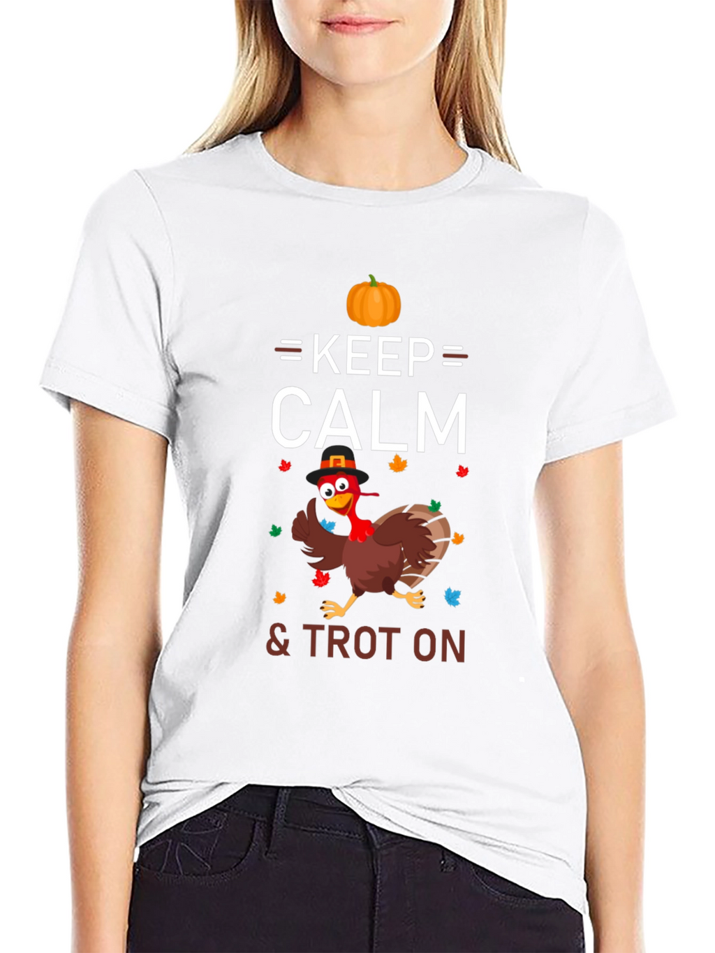Keep Calm & Trot On Thanksgiving Turkey T-Shirt