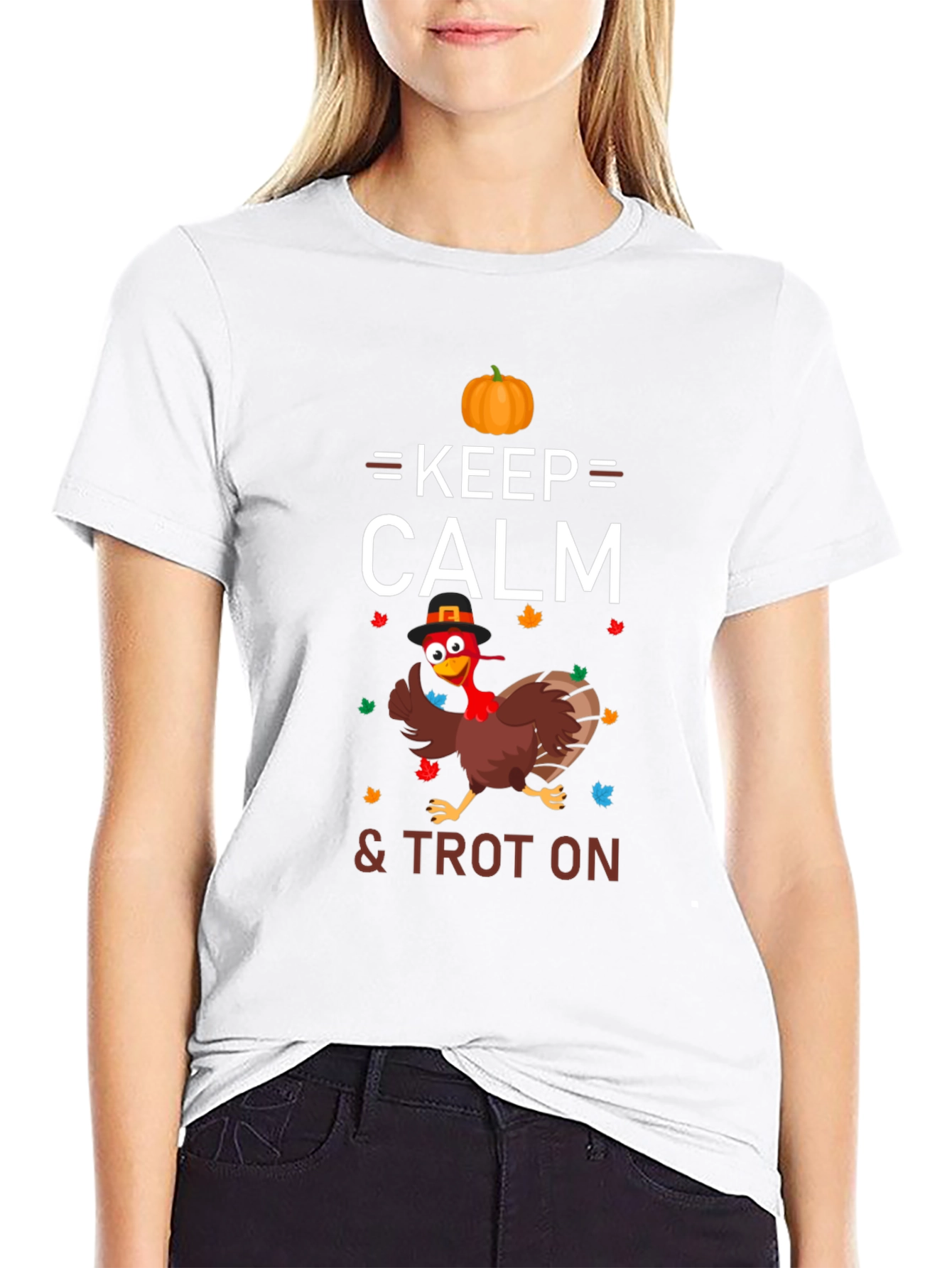 Keep Calm & Trot On Thanksgiving Turkey T-Shirt