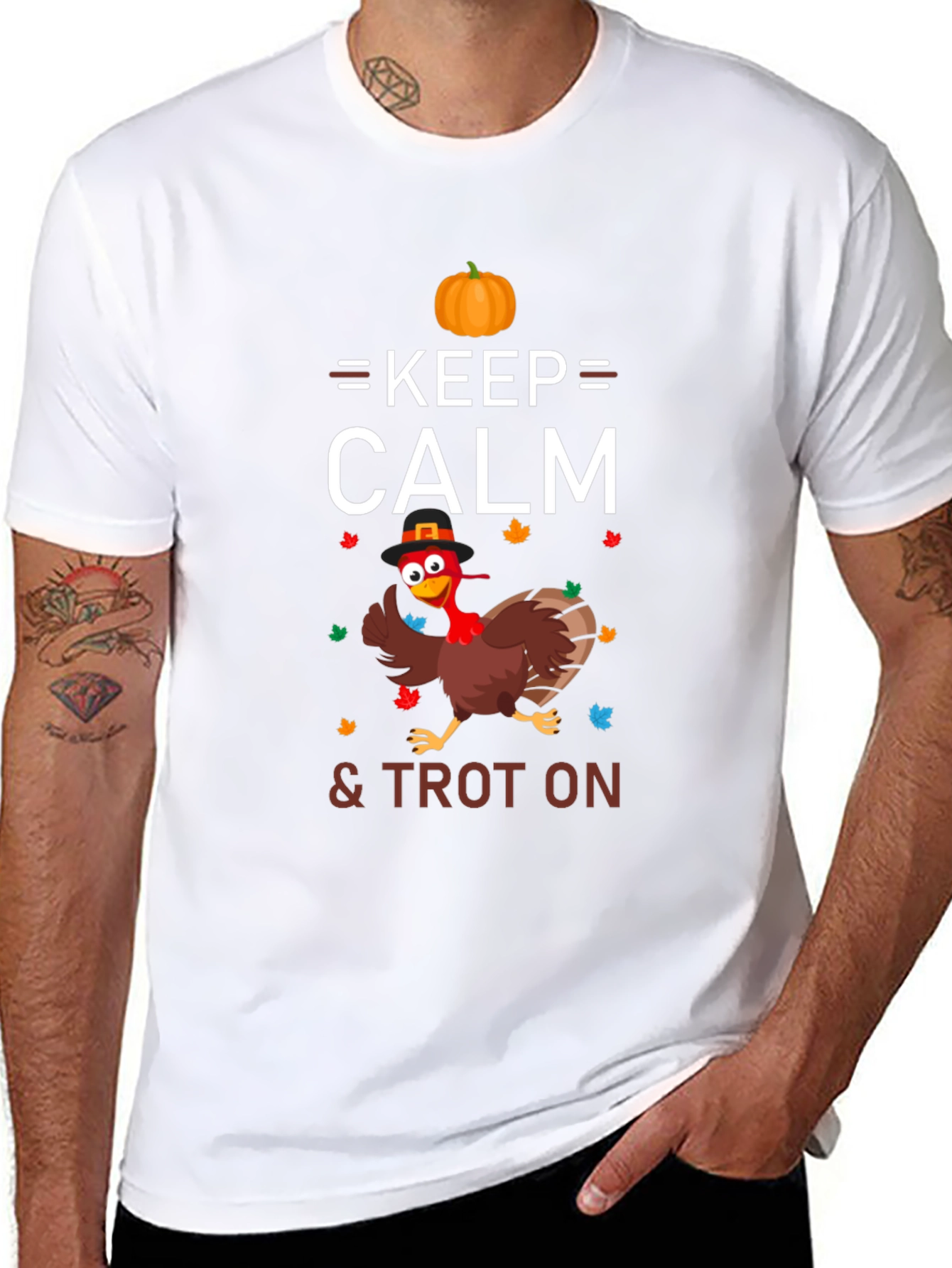 Keep Calm & Trot On Thanksgiving Turkey T-Shirt