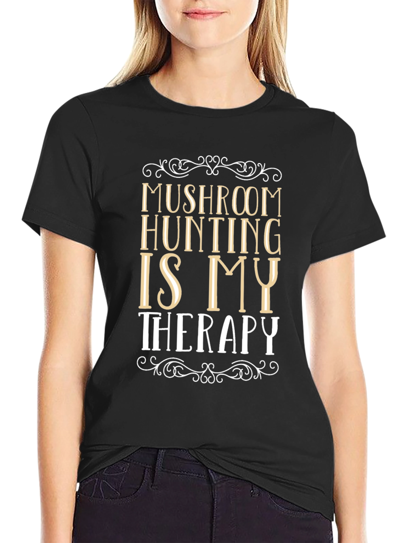 Mushroom Hunting Therapy Graphic T-Shirt