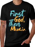 First God Then Music Graphic Tee
