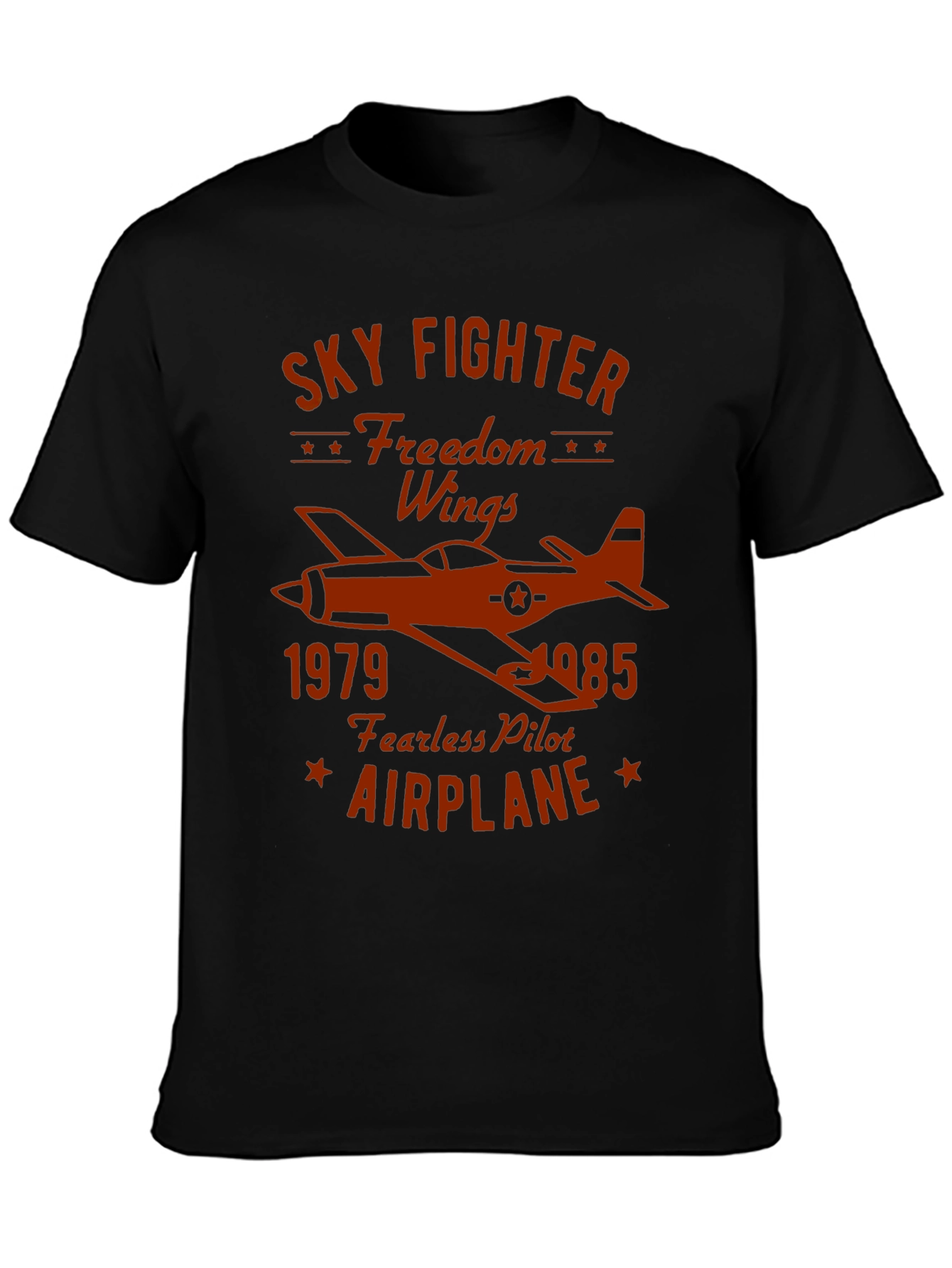 Sky Fighter Airplane Graphic Tee - Vintage Pilot T-Shirt
