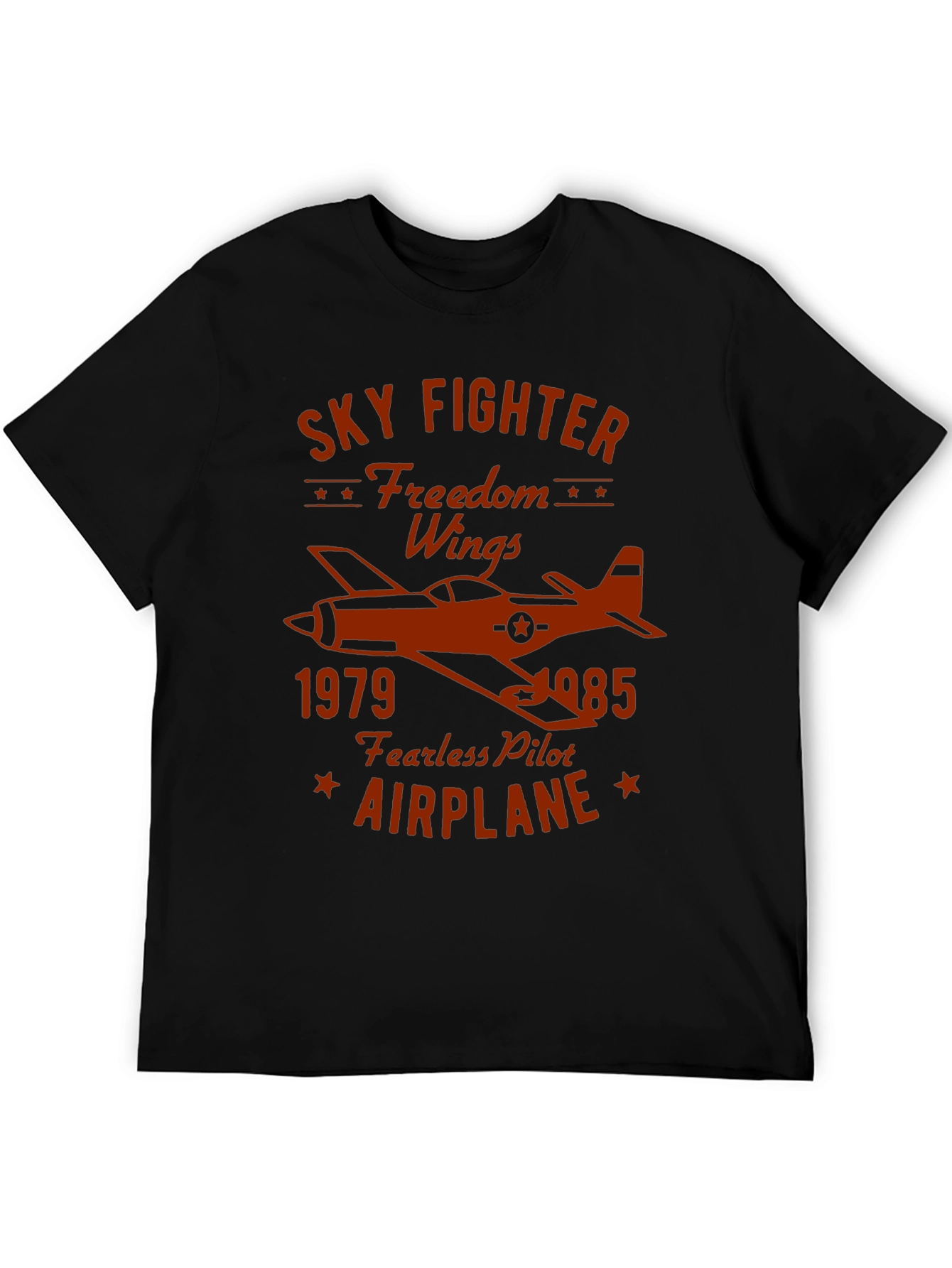 Sky Fighter Airplane Graphic Tee - Vintage Pilot T-Shirt