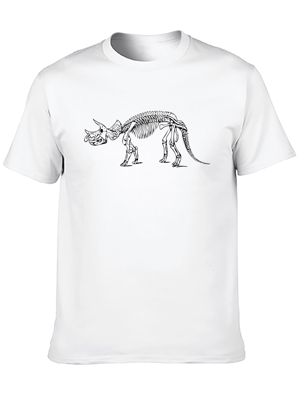 Triceratops Skeleton Graphic Black T-Shirt