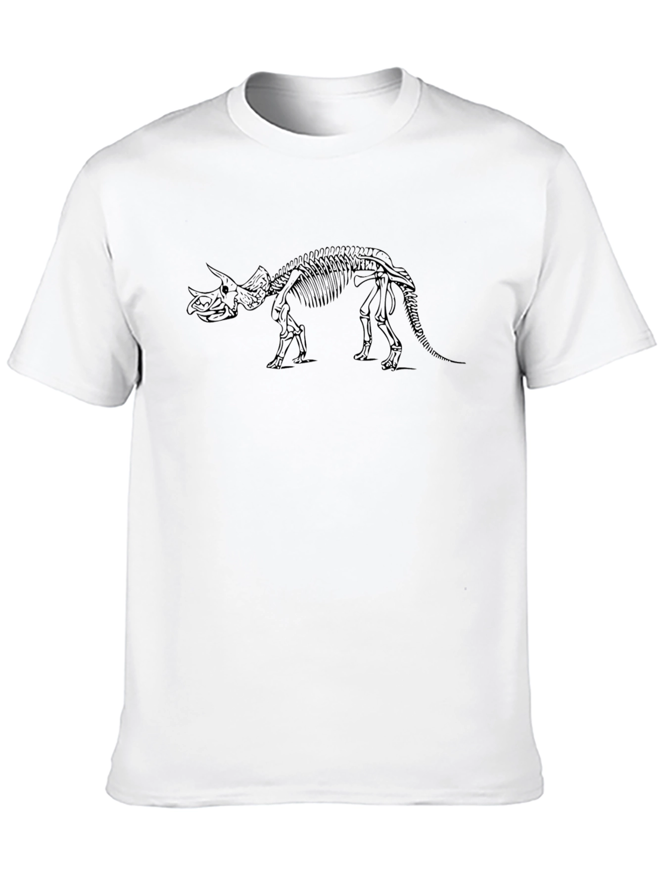 Triceratops Skeleton Graphic Black T-Shirt