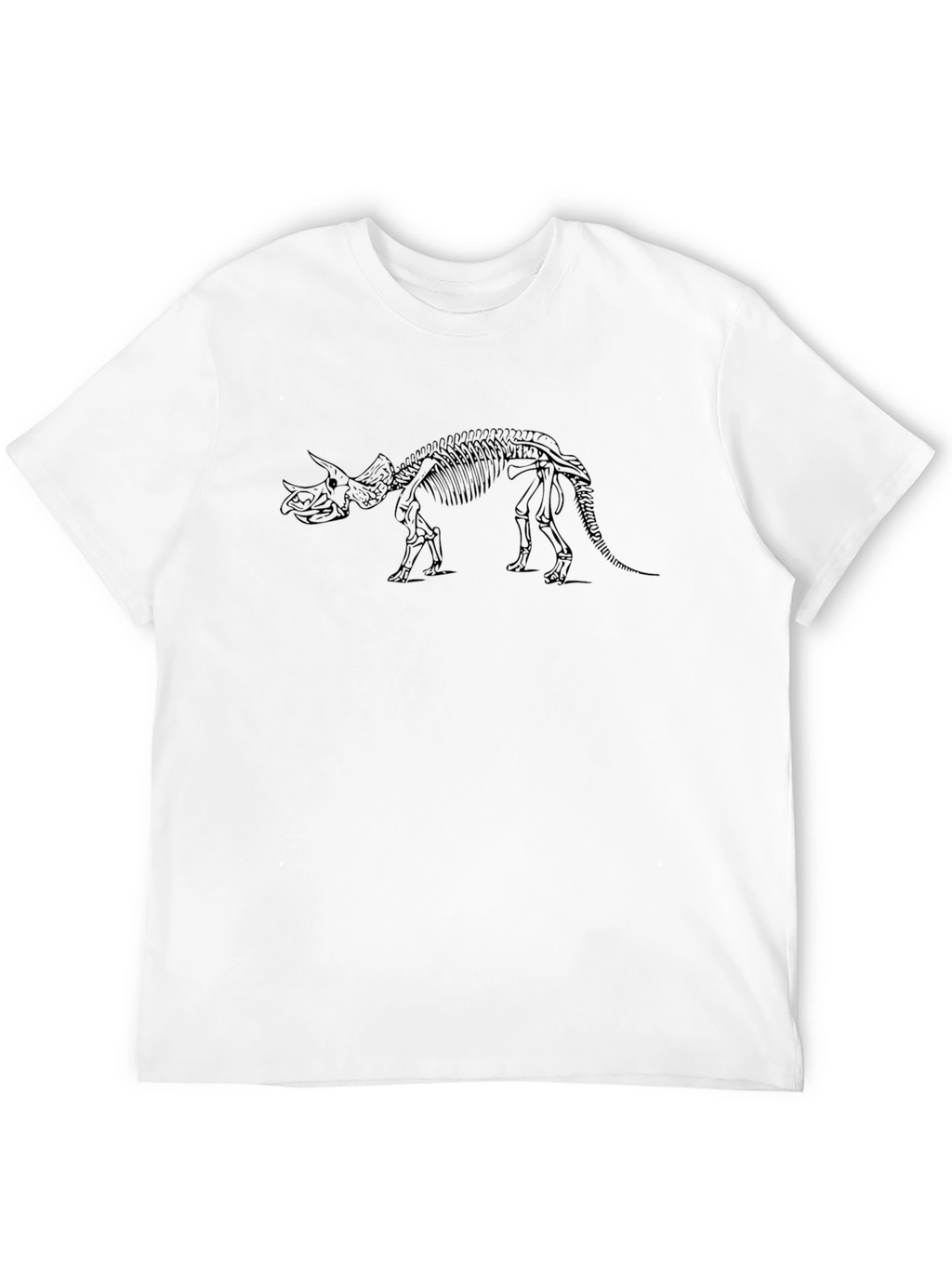 Triceratops Skeleton Graphic Black T-Shirt