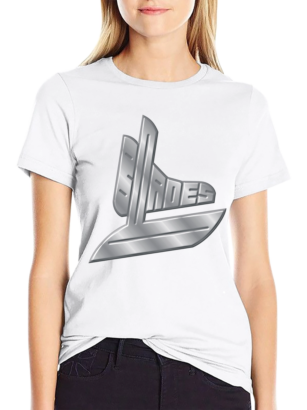 Mens Black T-Shirt with Silver Graphic Design