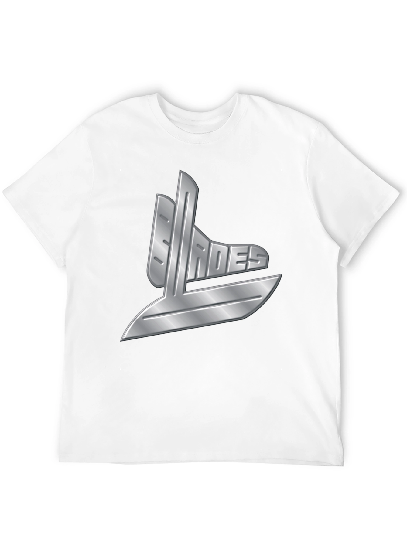 Mens Black T-Shirt with Silver Graphic Design