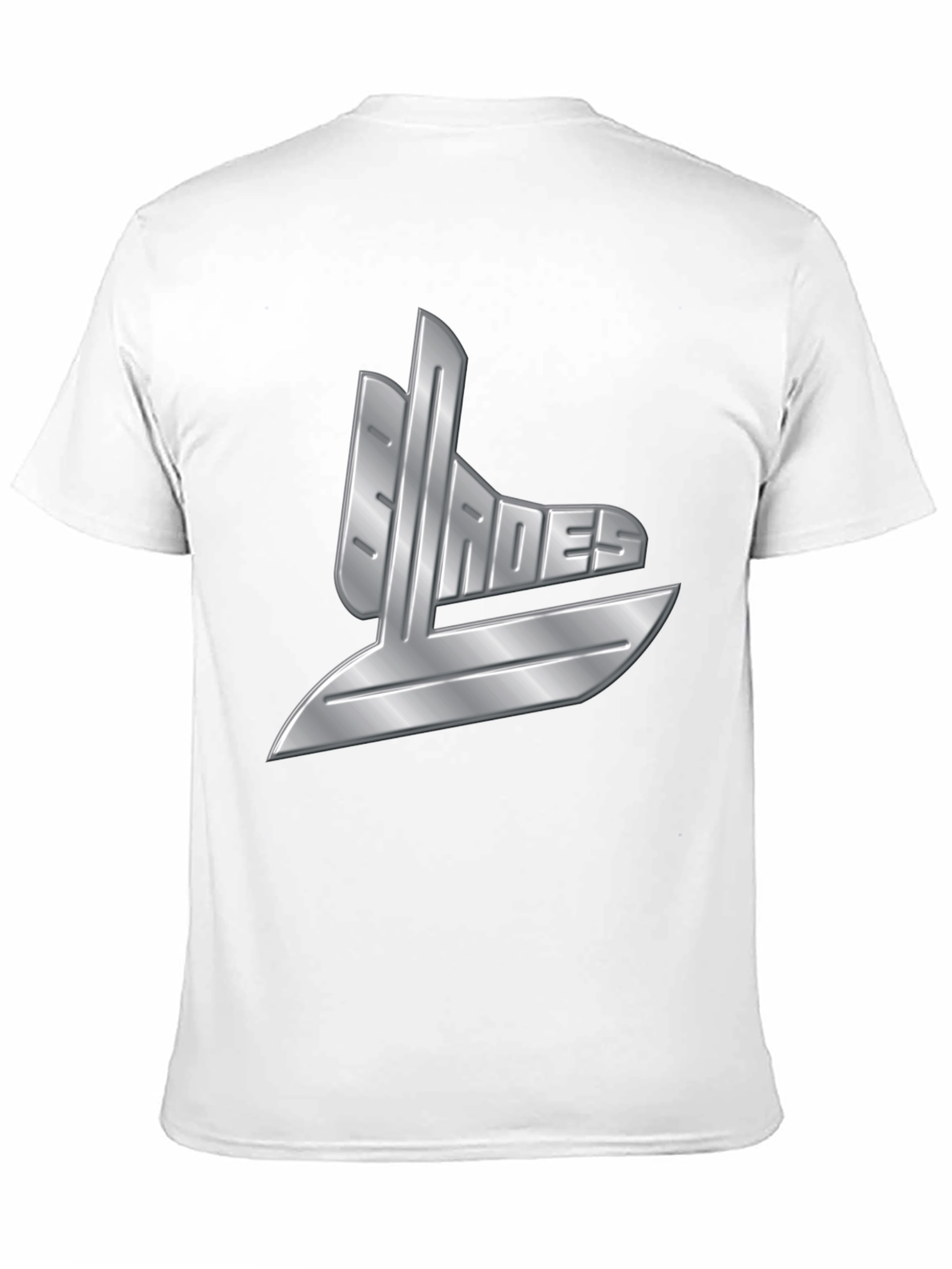 Mens Black T-Shirt with Silver Graphic Design