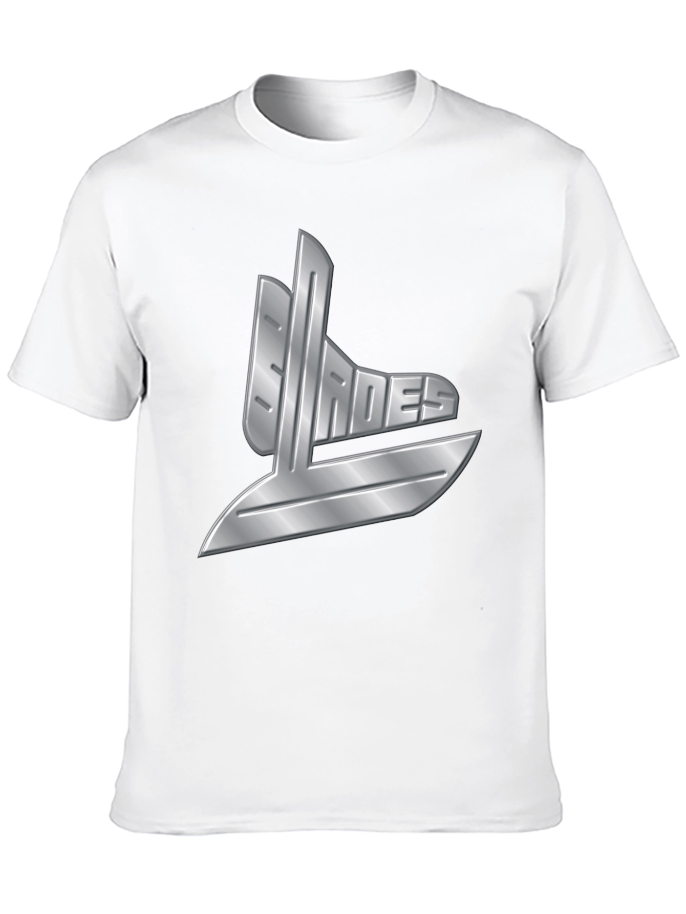 Mens Black T-Shirt with Silver Graphic Design